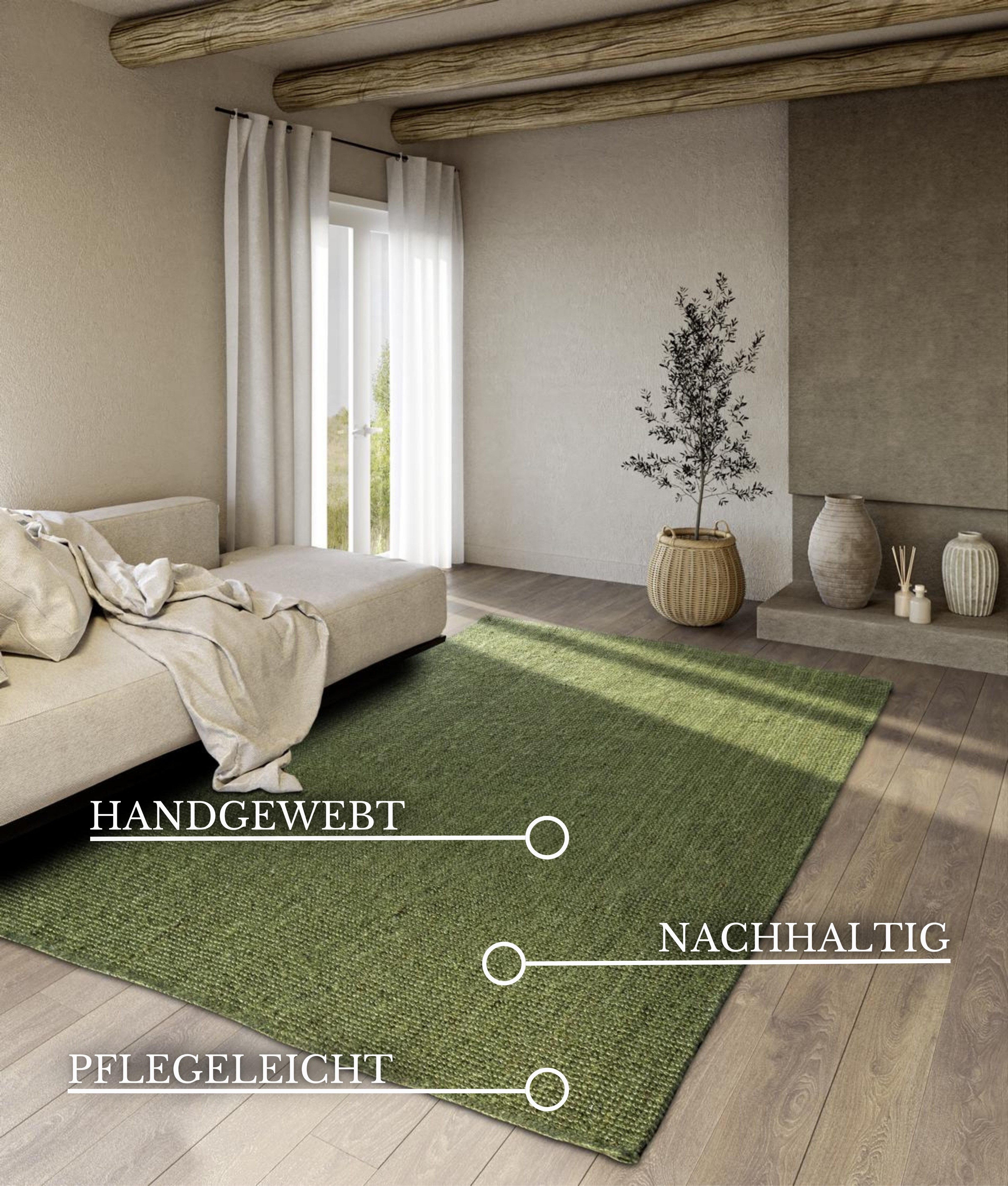 Villeroy & Boch Teppich Rosalie Juteteppich, rechteckig, Höhe: 10 mm, Läufer, 100% Jute, Natur, Wohnzimmer, Esszimmer, Schlafzimmer, GRS