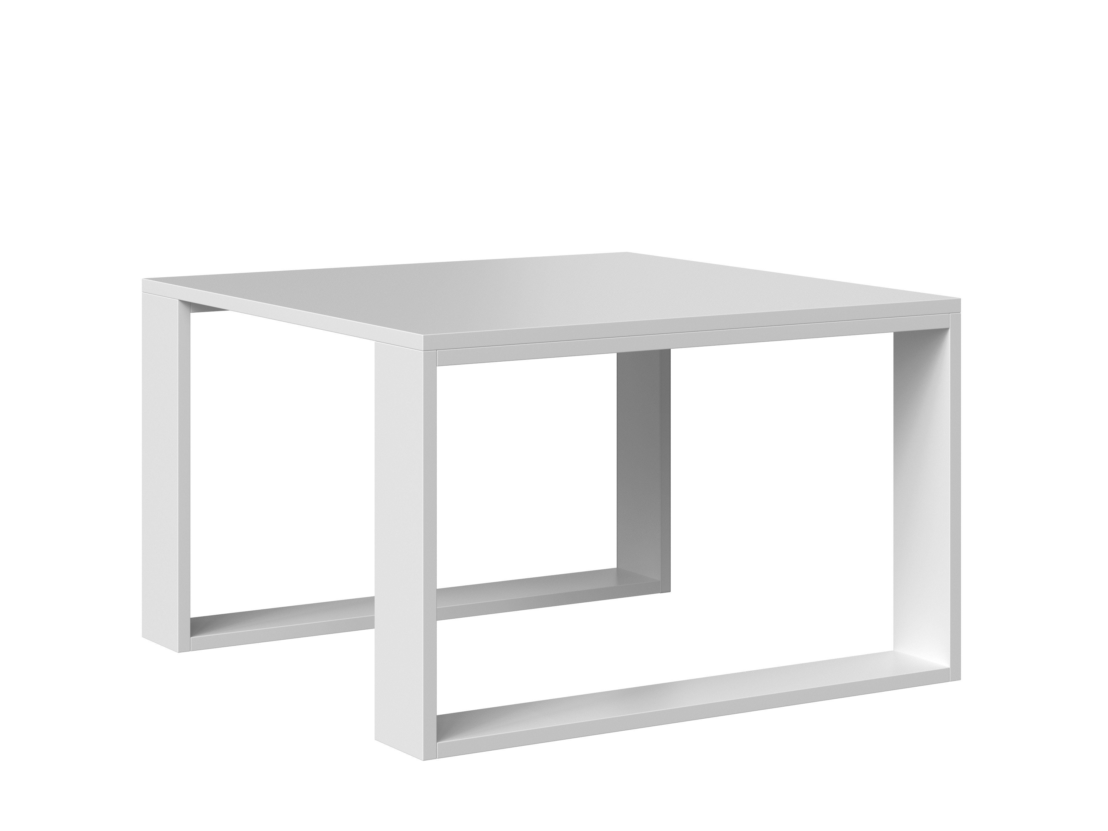 (LxBxH), Tisch cm kratzfeste Couch, Collective 67x67x40 Couchtisch Home Wohnzimmer Oberfläche, Design, Beistell Beistelltisch weiß Loft