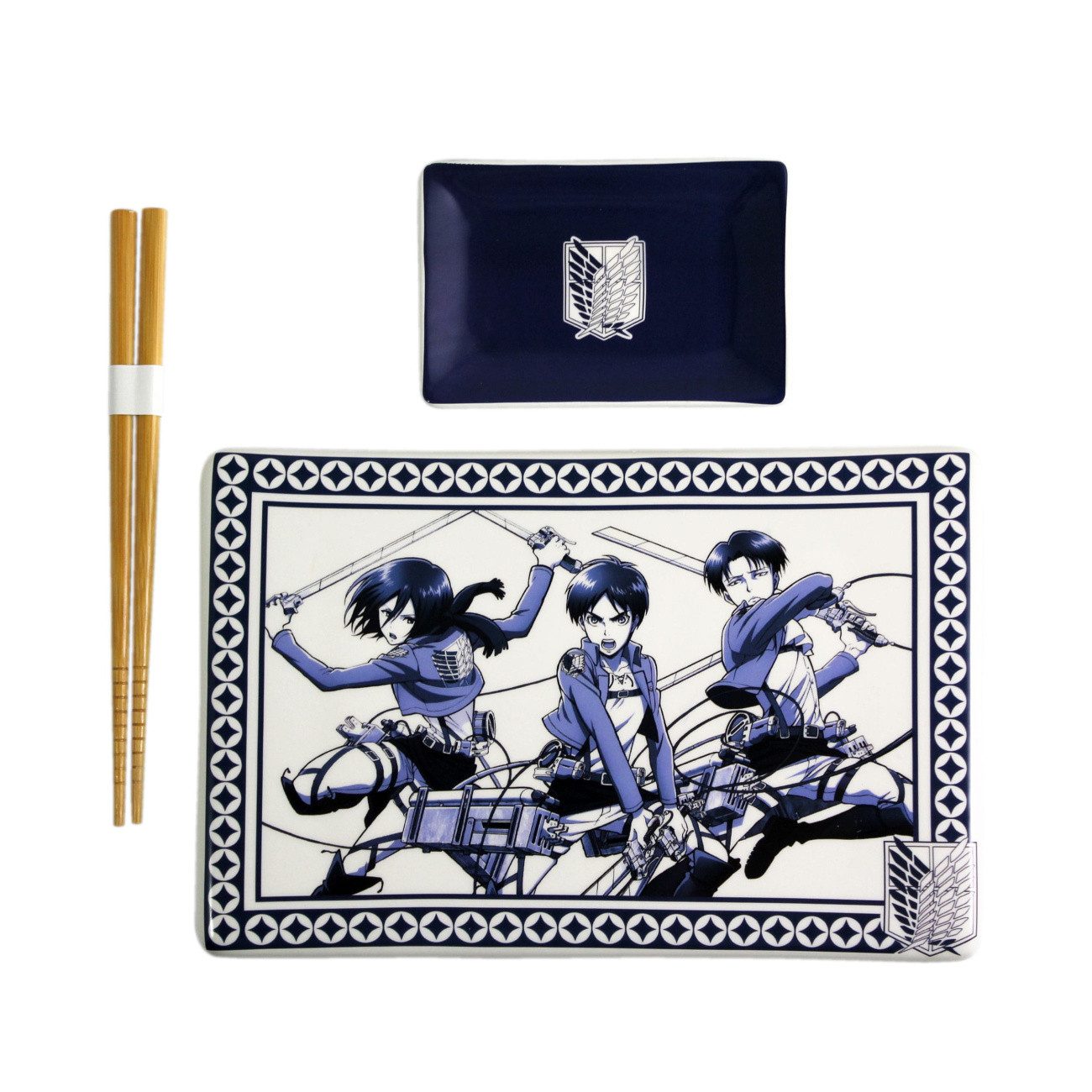 Just Funky Suppenschüssel Attack on Titan Keramik Sushi Set mit Essstäbchen