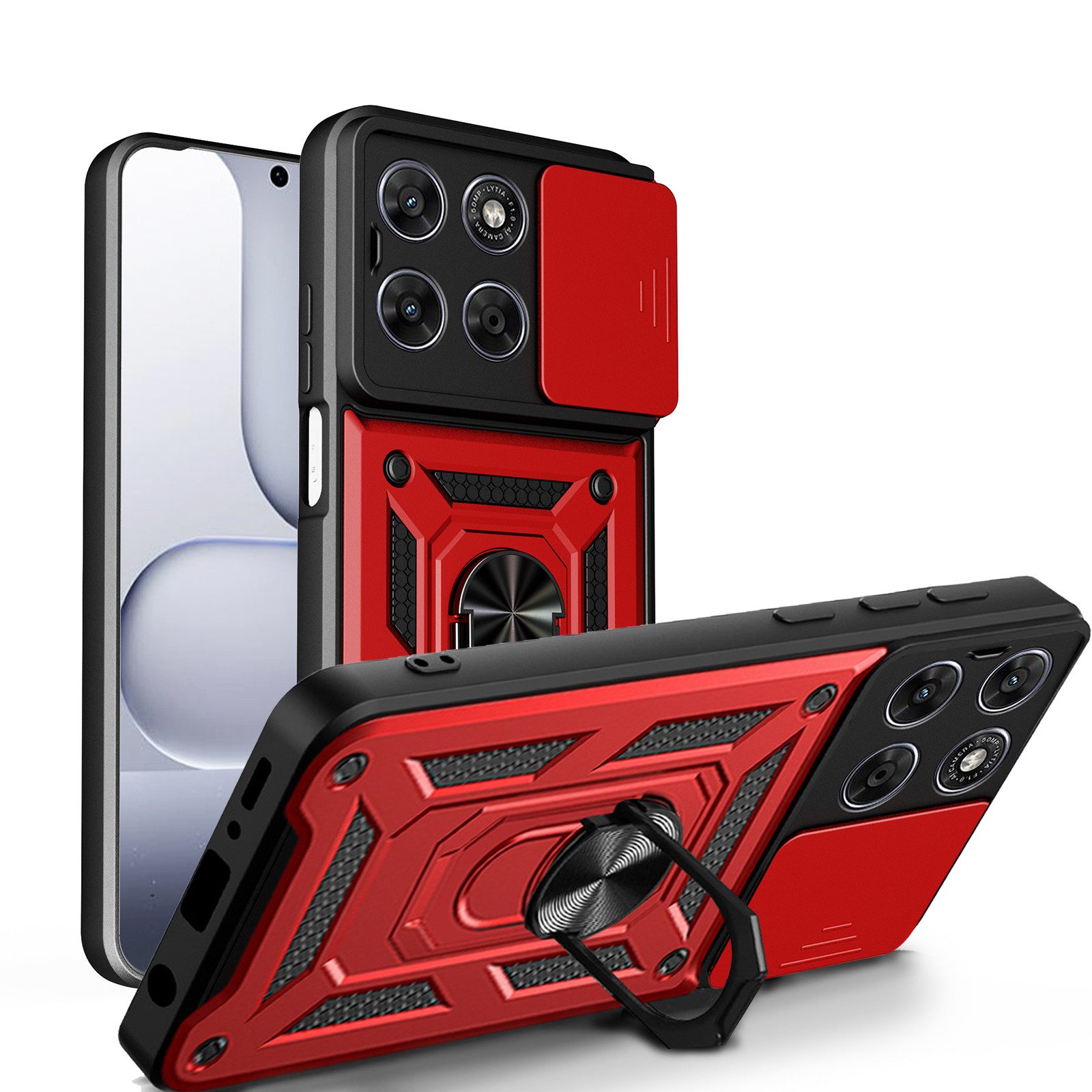 betterfon Handyhülle für Motorola - Outdoor Case mit Kameraschutz & Ring, Outdoorhülle mit Ringhalter Smartstand Kameraschutz und Silikonkern