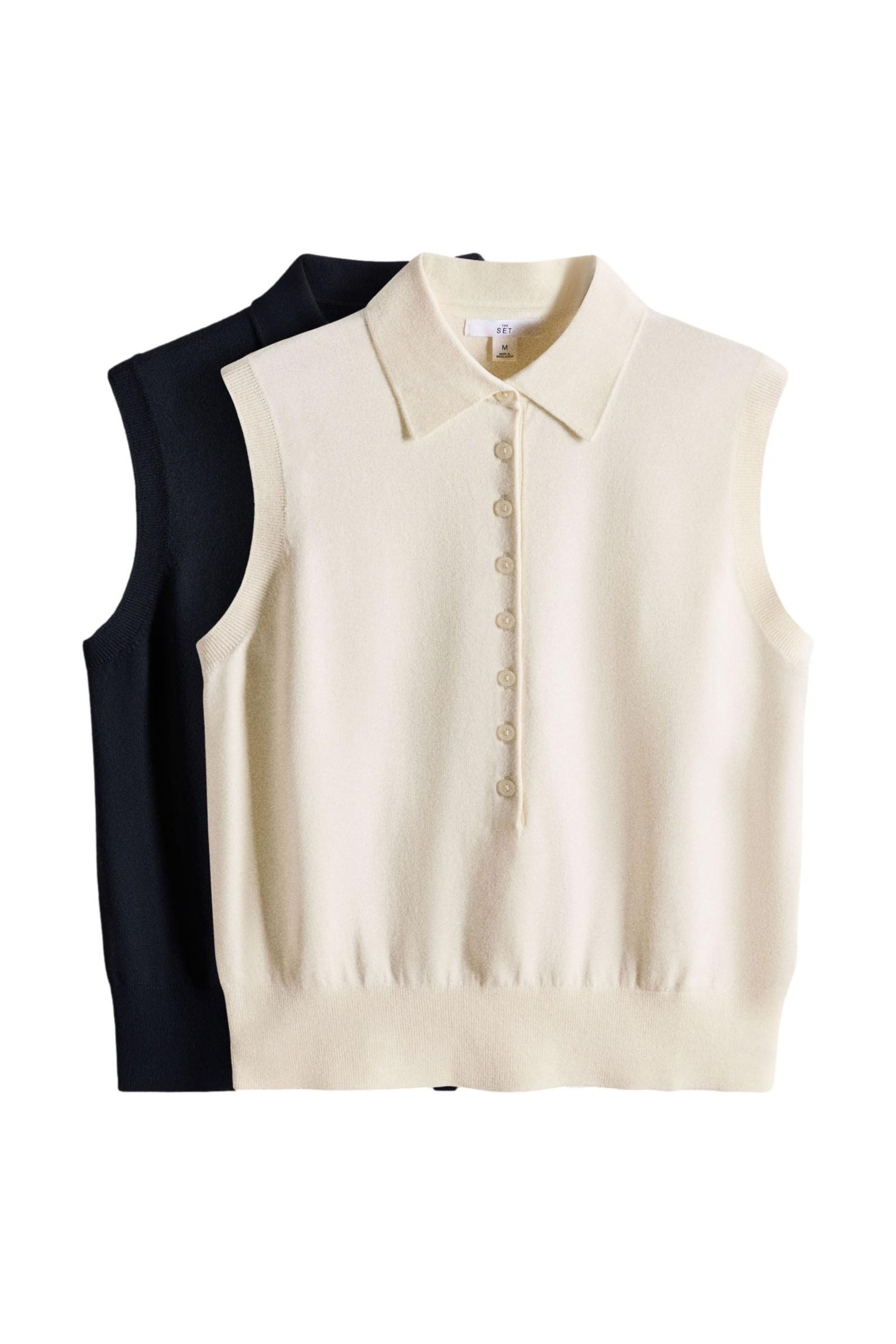 The Set Polokragenpullover The Set Ärmellose Strick-Polotops, 2er-Pack (2-tlg)