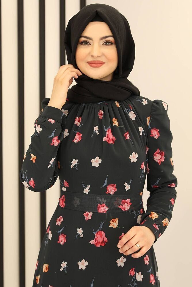 Modavitrini Chiffonkleid Damen Kleid Geblümtes Abendkleid Hijab Mode Modest günstig online kaufen