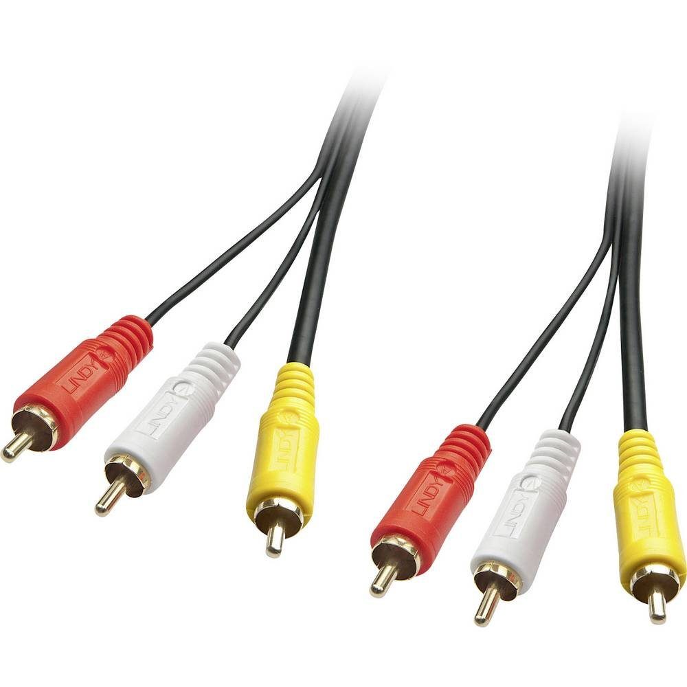 Lindy Premium Audio-Video-Kabel, 3x RCA (Cinch) Stecker / Stecker 35690 Audio- & Video-Kabel, (1.00 cm)