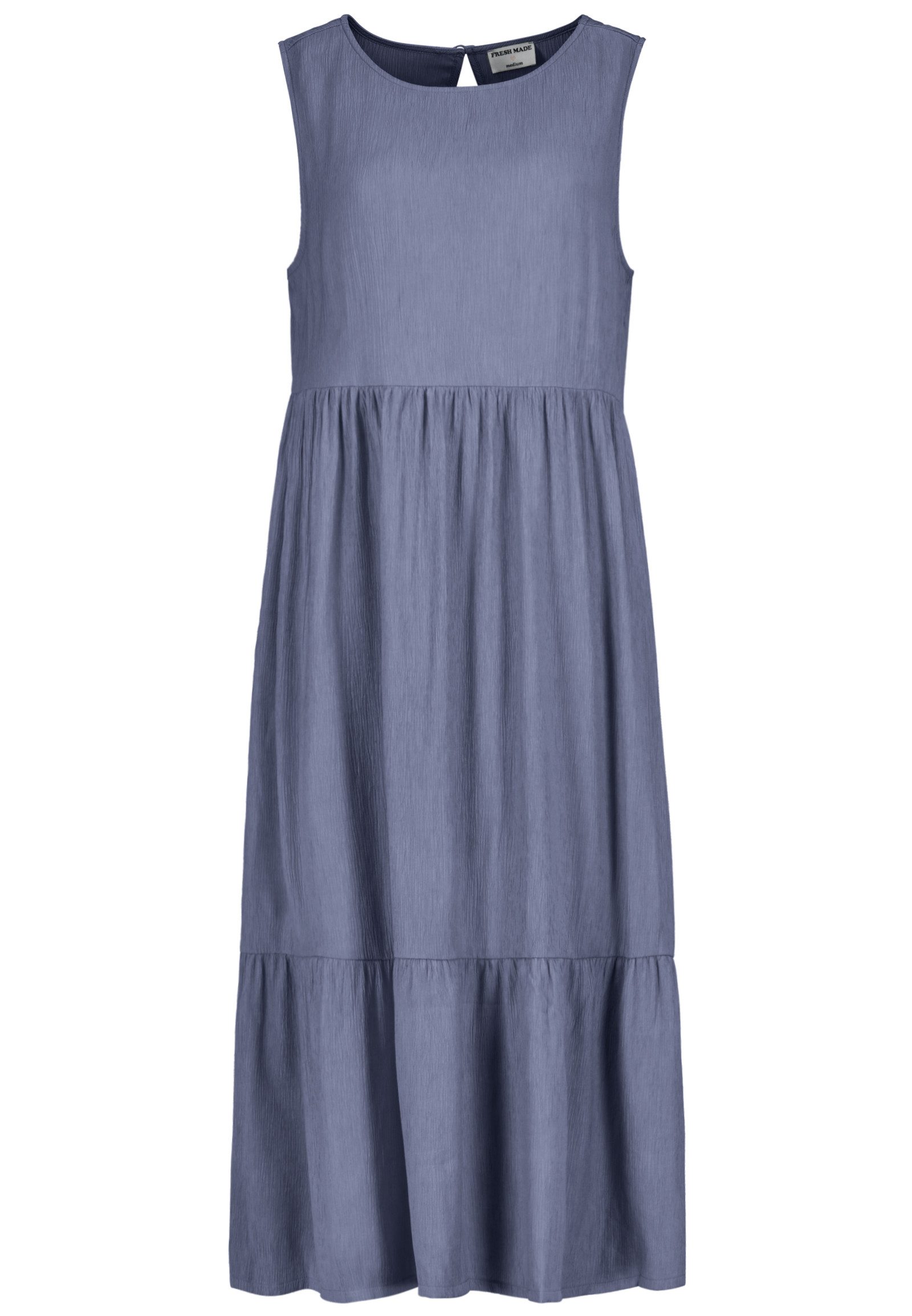 Fresh Made Shirtkleid Ärmelloses Design mit Rundhalsausschnitt und Rüschen günstig online kaufen