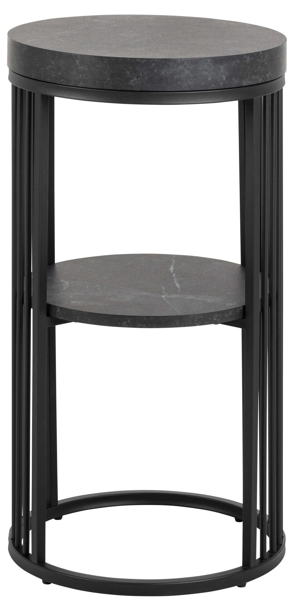 ACTONA GROUP Nachttisch Strington, Rund Nachttisch, Izmir matt schwarz rau Melamin, Ø35x65 cm