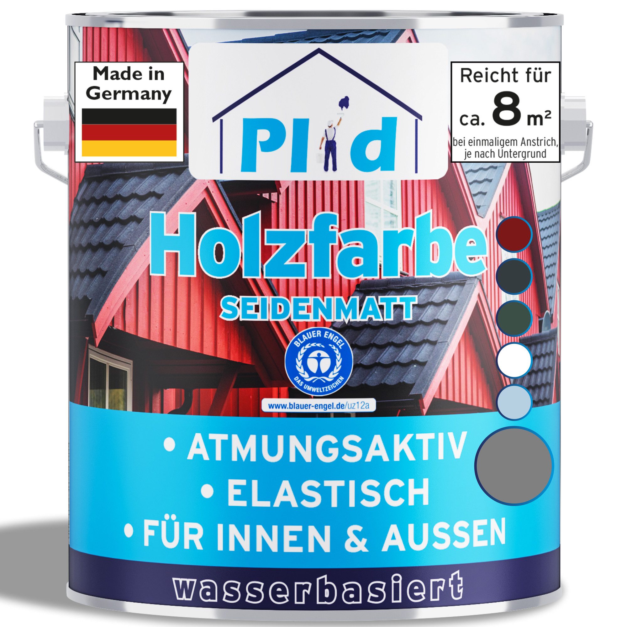 plid Holzlack Holzfarbe Holzlack Schwedenhausfarbe Landhausfarbe Dauerschutzfarbe, Schnelltrocknend, verarbeitungsfertig