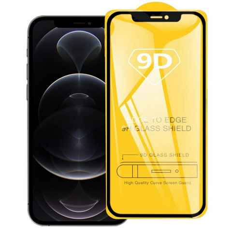Wigento Handyhülle Für Apple iPhone 12 Serie (12 Mini 5.4, 12 6.1, 12 Pro 6.1 12 Pro Max 6.7 Zoll) 9D Display LCD Full Curved H9 Glas Schwarz Folie Panzer
