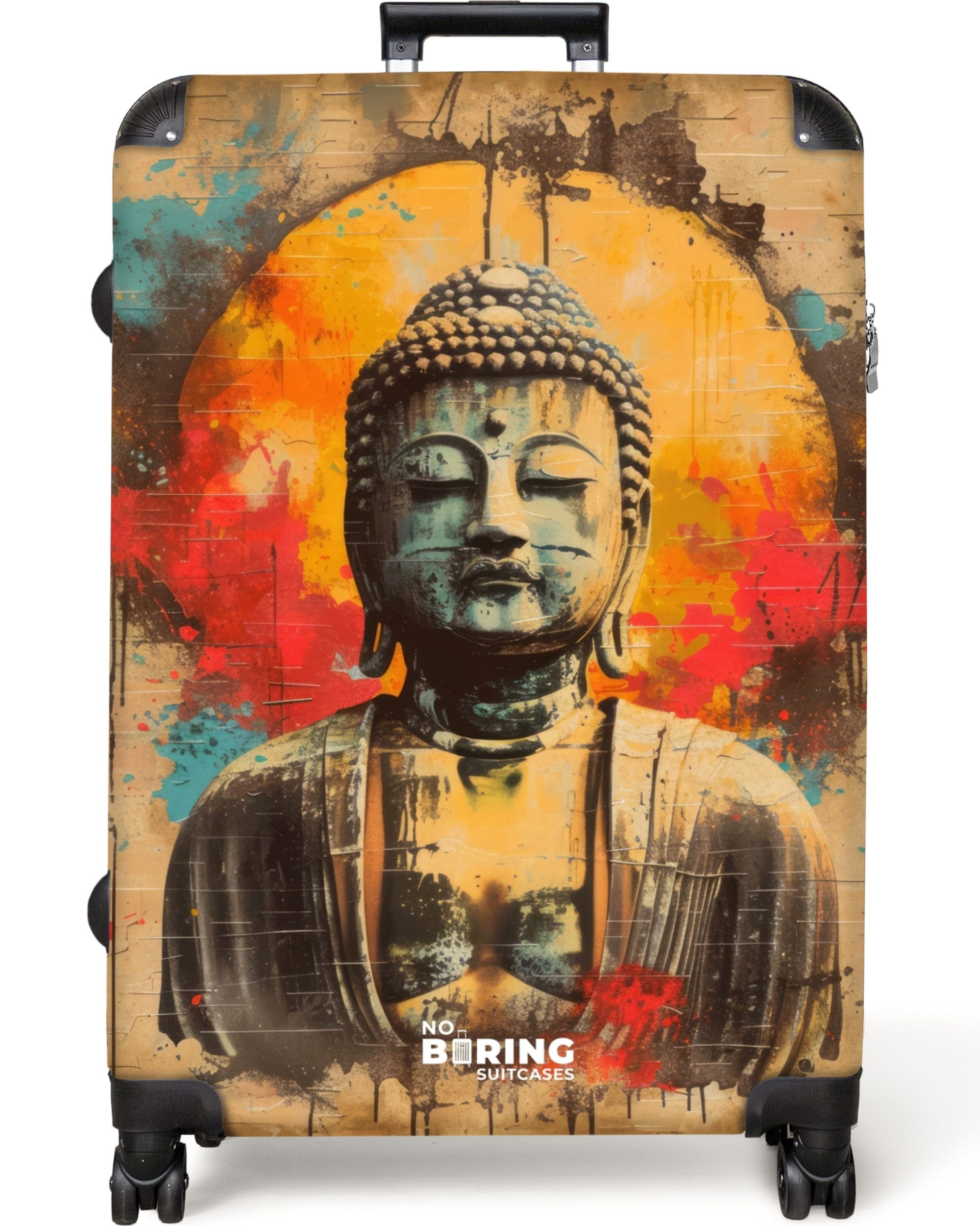 NoBoringSuitcases.com© Hartschalen-Trolley Buddha als Straßenkunstwerk 77 günstig online kaufen