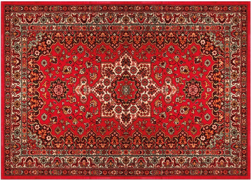 matches21 HOME & HOBBY Fußmatte Türmatte Vintage Perser rot in 50x70 cm als Fussabtreter, rechteckig, Höhe: 5 mm, Rutschfester Türvorleger für innen als waschbare Schmutzfangmatte
