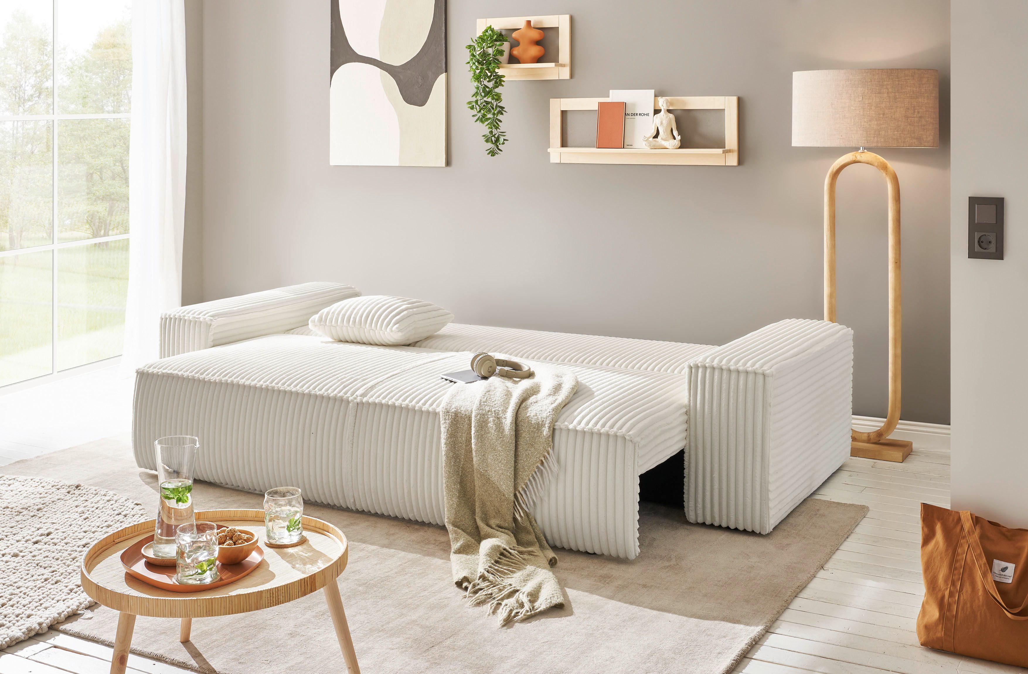 OTTO home 3-Sitzer FINNLEY Cord, Schlafsofa 257 cm - OTTO. Verlässliche Qualität., mit Bettkasten, in Bouclé, Struktur fein und Mega Cord – Bild 5 von 5