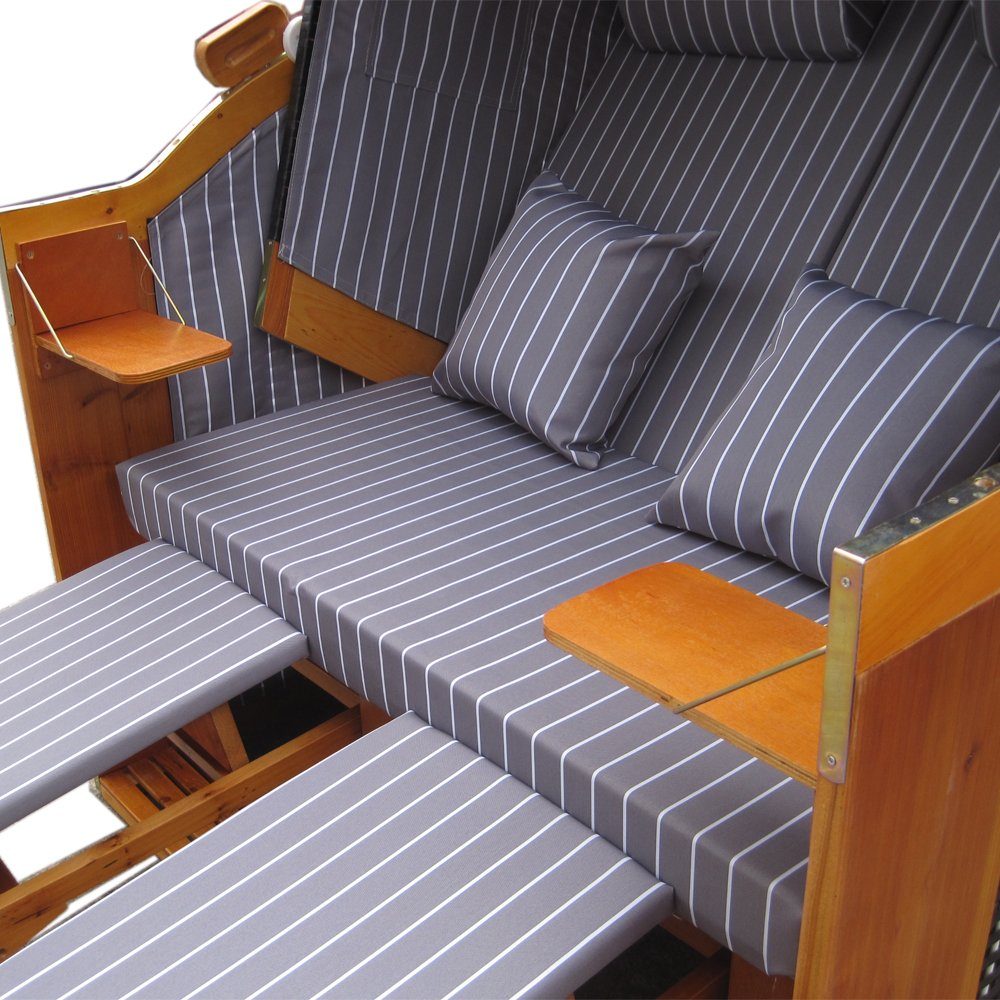 Vaiko Strandkorb Binz, BxTxH: 120x80x160 cm, Volllieger, Ostsee, (inkl. Hülle), 2-Sitzer – Bild 3 von 5