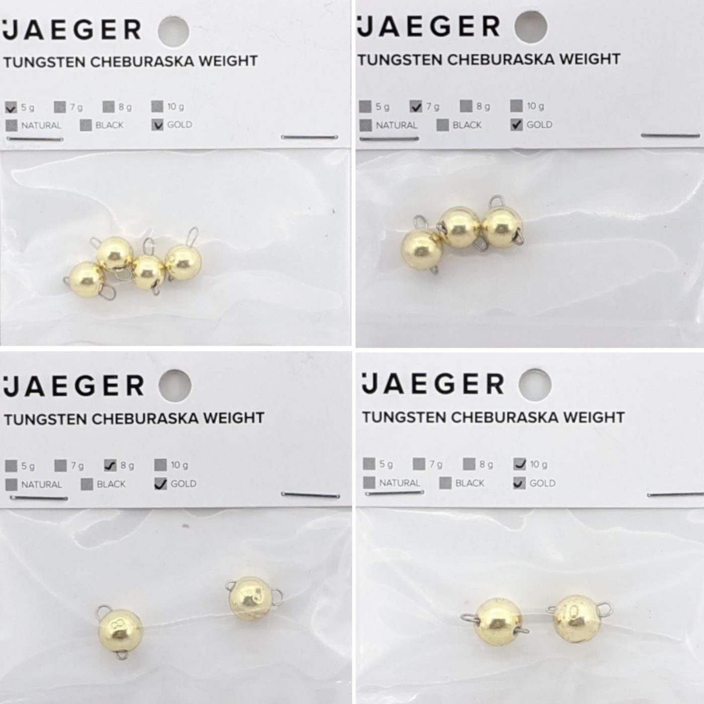 Jaeger Jighaken Jaeger Fishing Tungsten Cheburashka Sinker Goldfarben - Jigköpfe