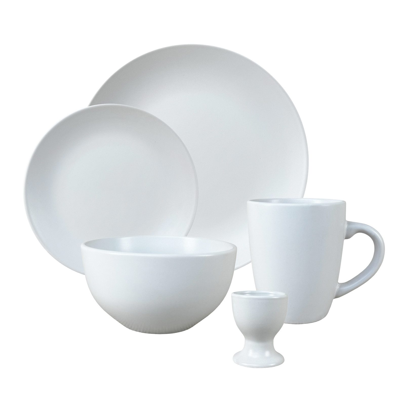 NTK-Collection Frühstücks-Geschirrset Geschirrset 20-teilig Weiß Antonia (20-tlg), 4 Personen, Keramik, Tafelservice Frühstücksset