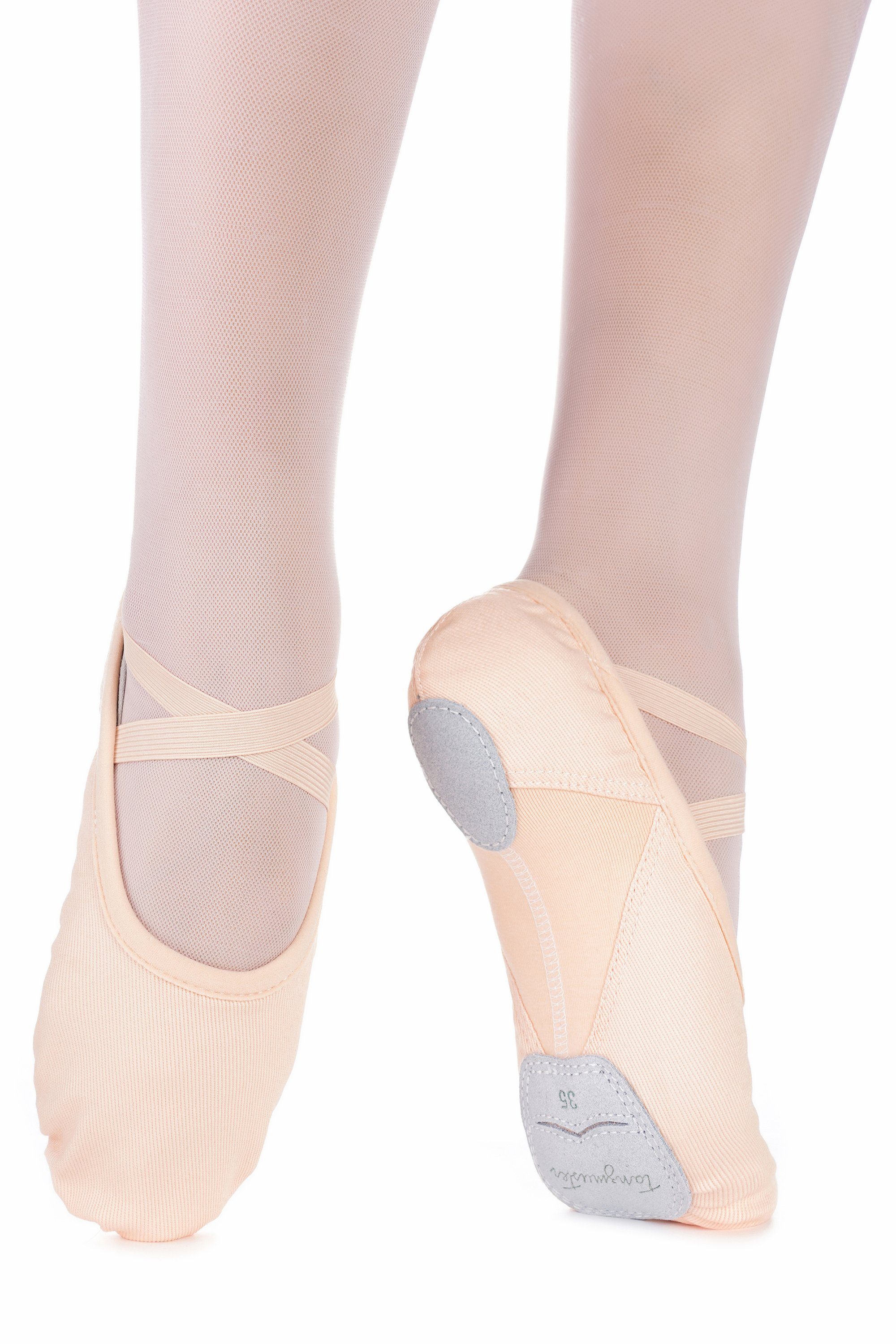 tanzmuster Ballettschuhe Mika mit Baumwoll-Stretcheinsatz Tanzschuh Ballettschläppchen für Kinder und Erwachsene