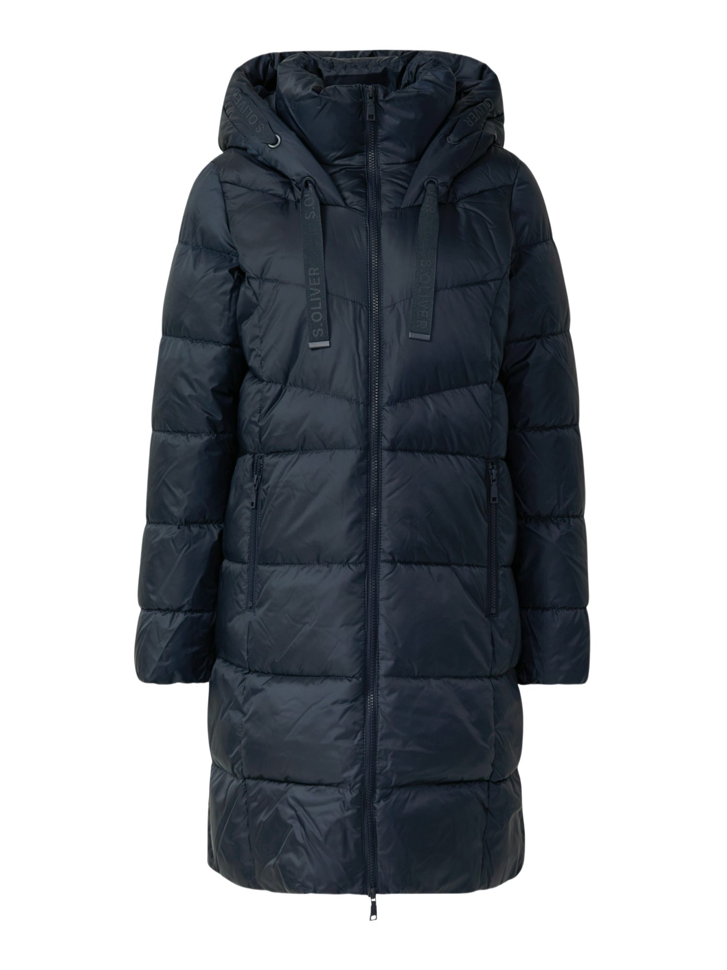 s.Oliver Wollmantel blau,Outdoor,Polyester,Unifarben,Rundhals,Lang,Regular Fit