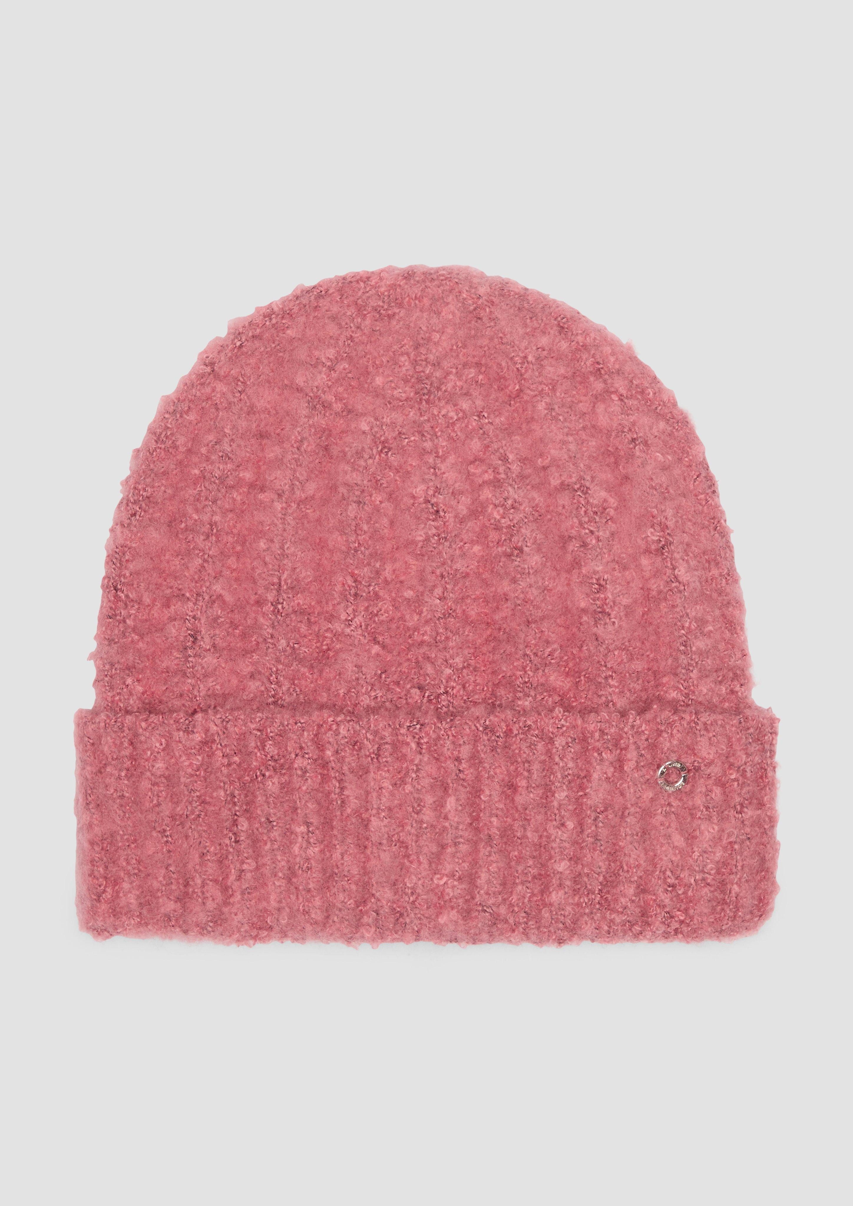 s.Oliver Strickmütze Weiche Beanie mit Strickmuster Logo