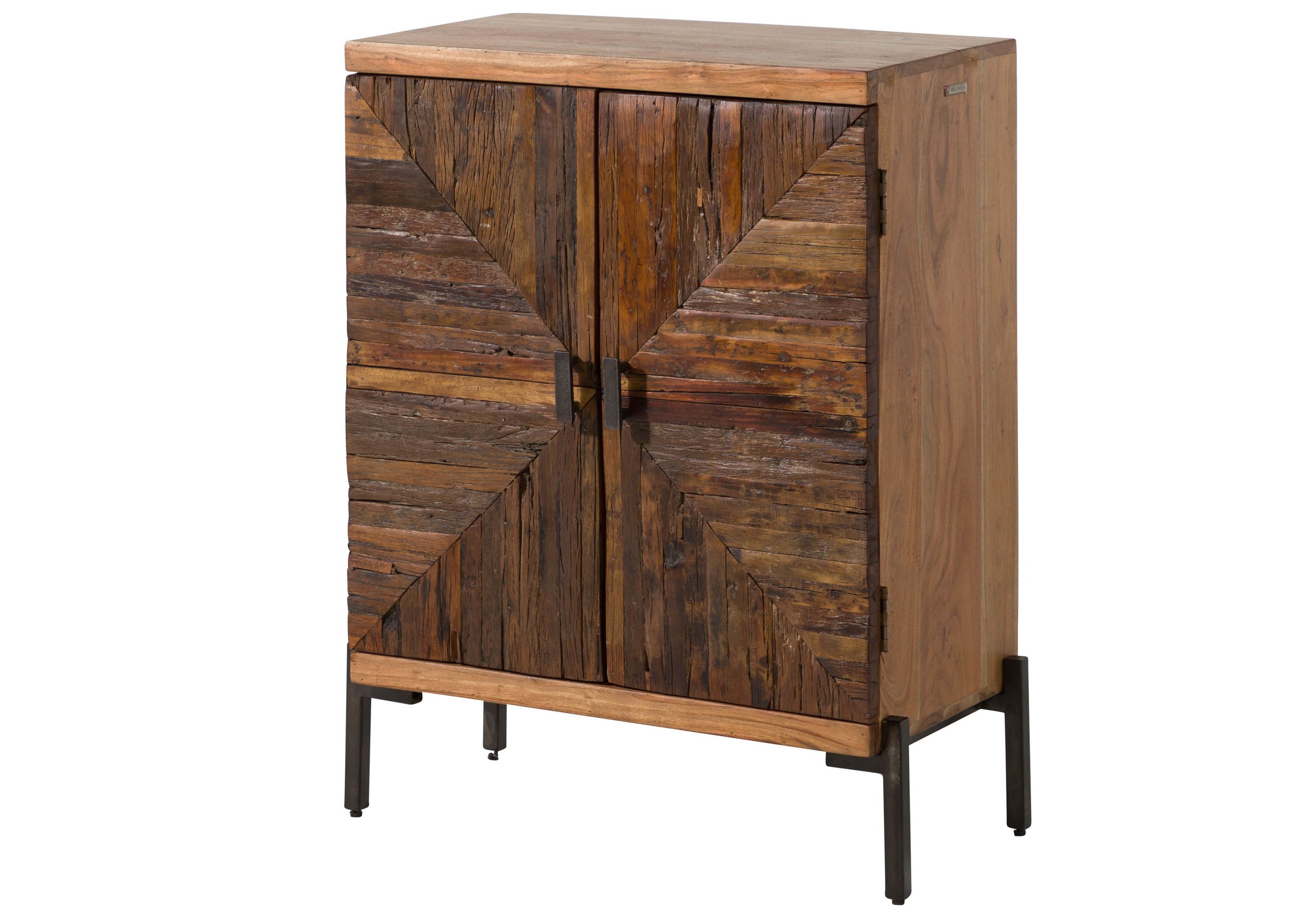 Massivmoebel24 Kommode (Massivholz), Altholz 72x40x98 natur lackiert LYON #100