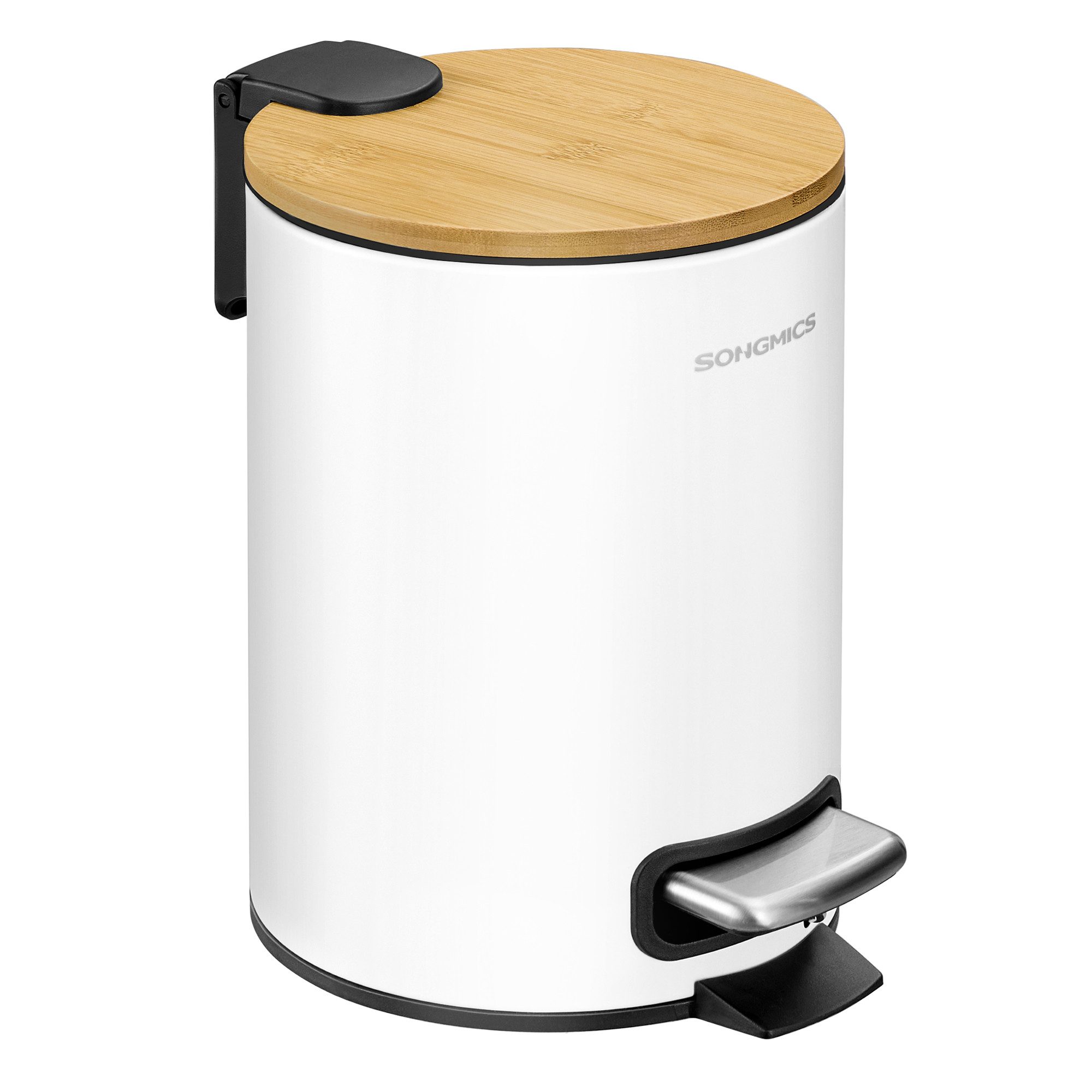 SONGMICS Kosmetikeimer Softclose-Deckel, Stahl, Kosmetikeimer, 3/6 L Mülleimer Bad, Tretmülleime