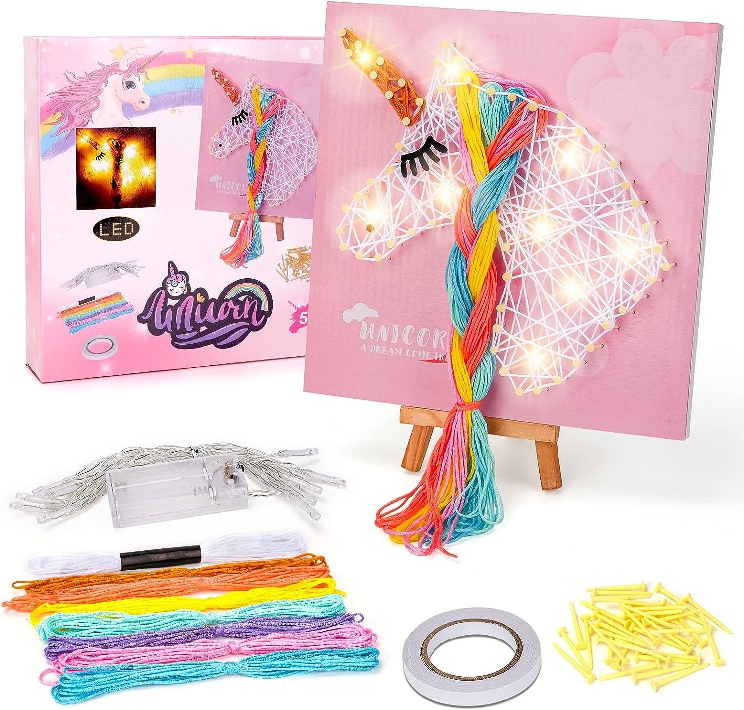 DIY-Set Kinder,handgemachtes für COIL Spielzeug,Saitenset,LED-Licht,Einhorn Kreativset