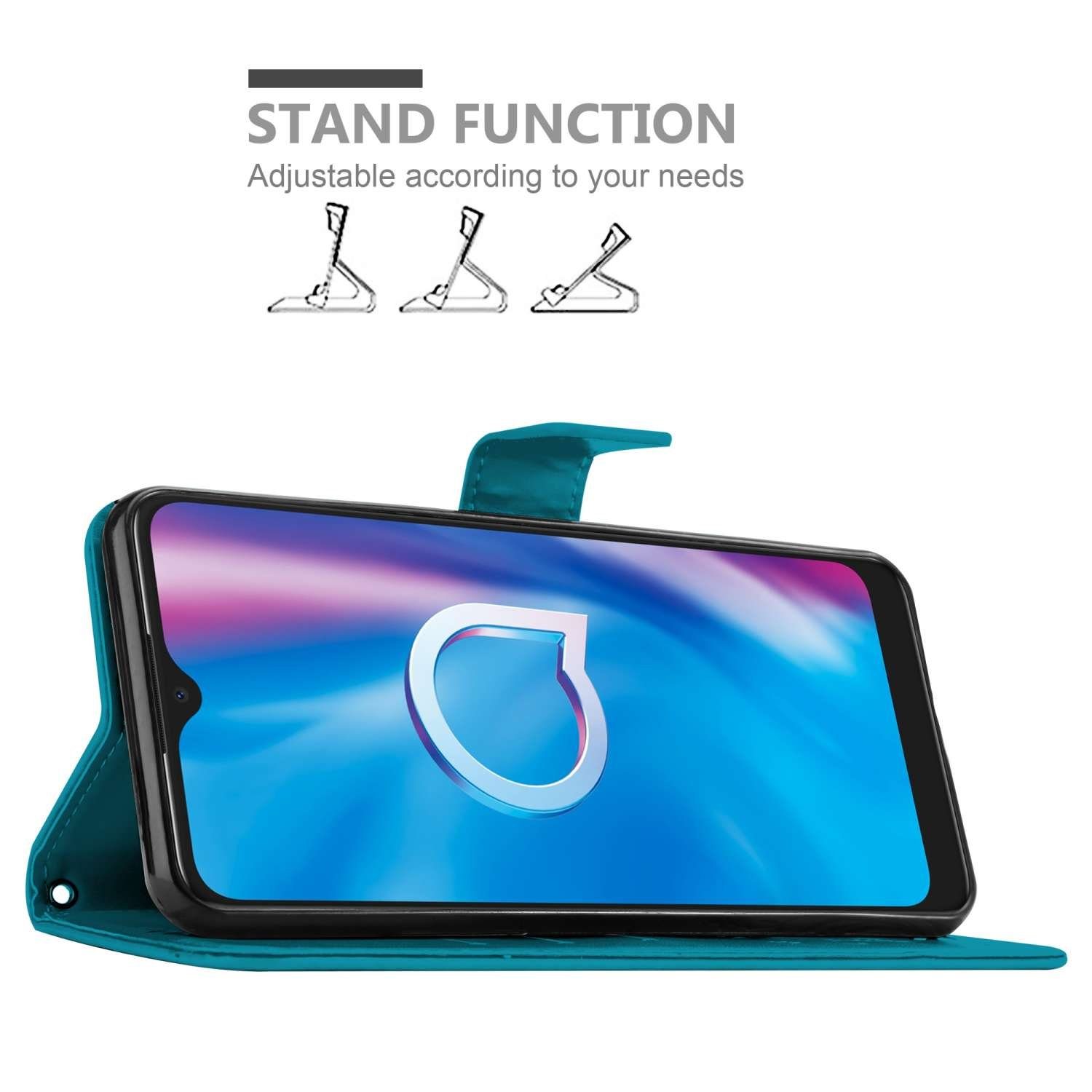 Cadorabo Handyhülle für Xiaomi RedMi 9 Hülle Xiaomi RedMi 9, Hülle Schutzhülle Blumen Flower mit Standfunktion Kartenfach Magnet