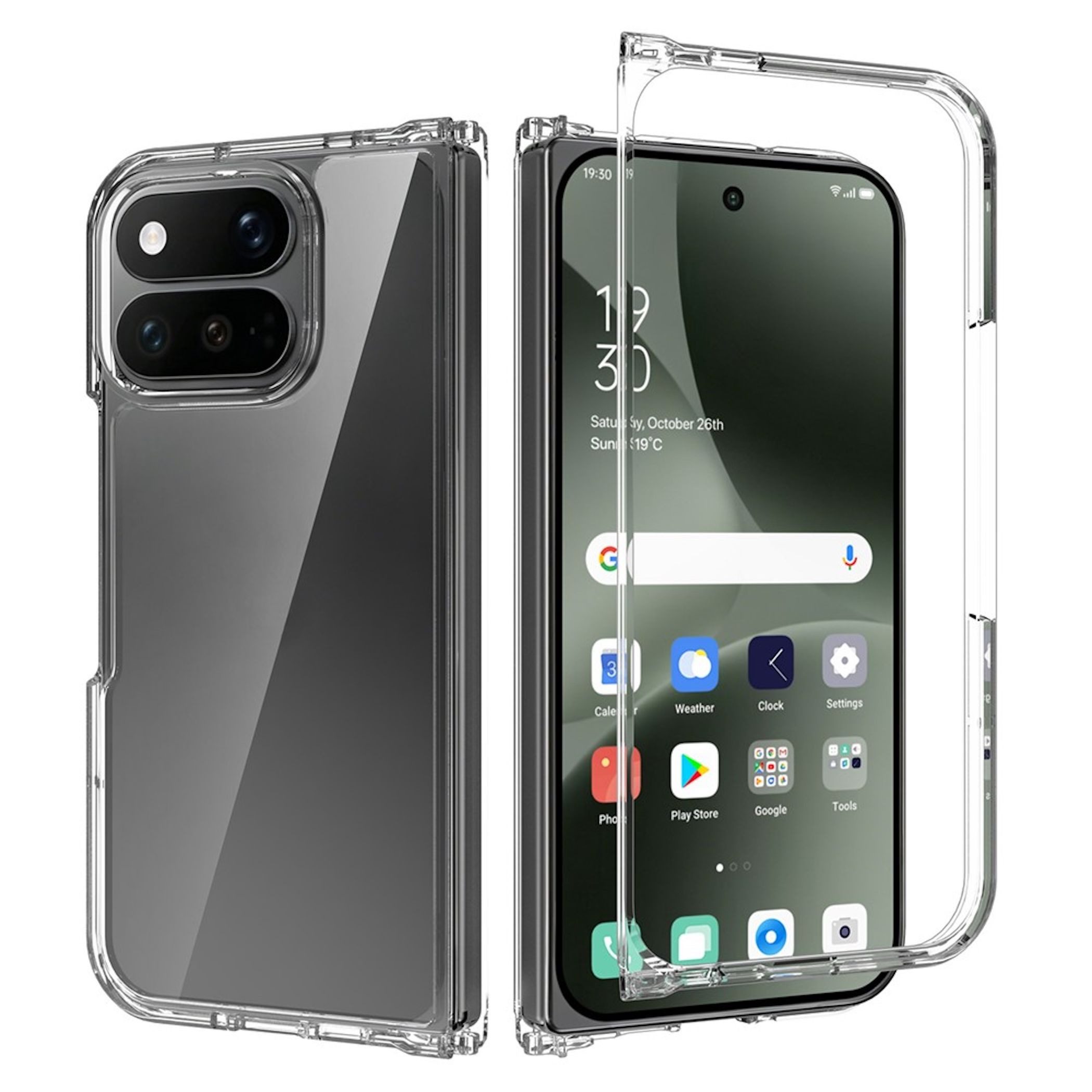 Wigento Handyhülle Acryl TPU für Google Pixel 11 Pro Fold Kameraschutz Transparent 8,00 Zoll, Kameraschutz, transparente Rückseite