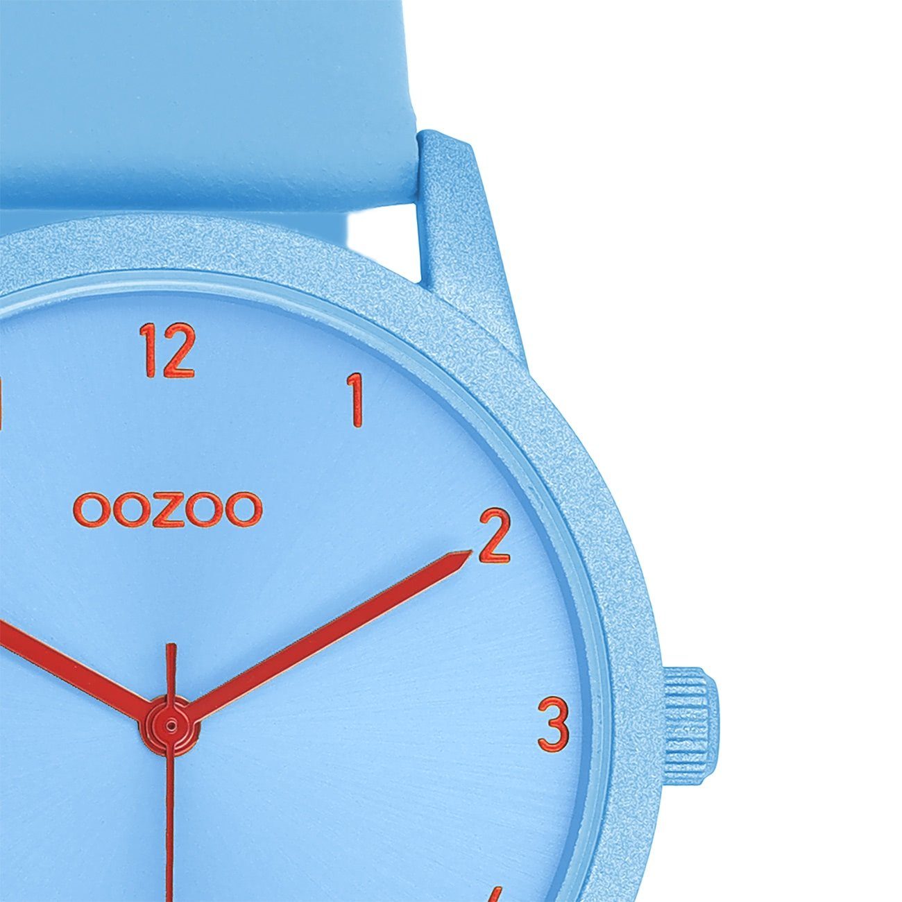 OOZOO Quarzuhr Oozoo Damen Armbanduhr Timepieces Analog, (Analoguhr), Damenuhr rund, mittel (ca. 38mm), Lederarmband blau, Fashion