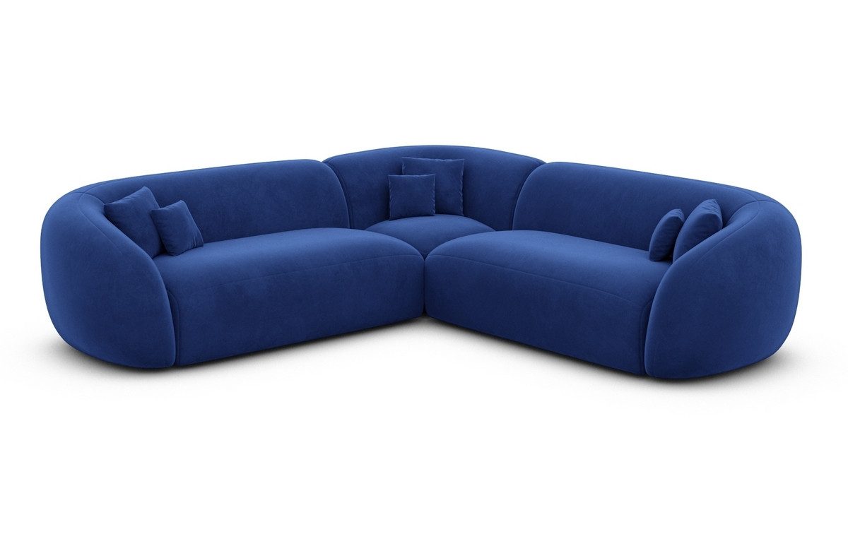 Sofa Dreams Ecksofa Sorelia L Form Luxus Polsterecke, Design, 4-Sitzer, Loungesofa, Samtstoff Bezug in Dunkelblau