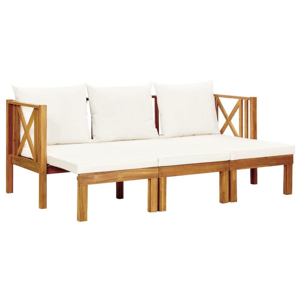 vidaXL Gartenbank 3-Sitzer-Gartenbank mit Kissen 179 cm Massivholz (1-St)