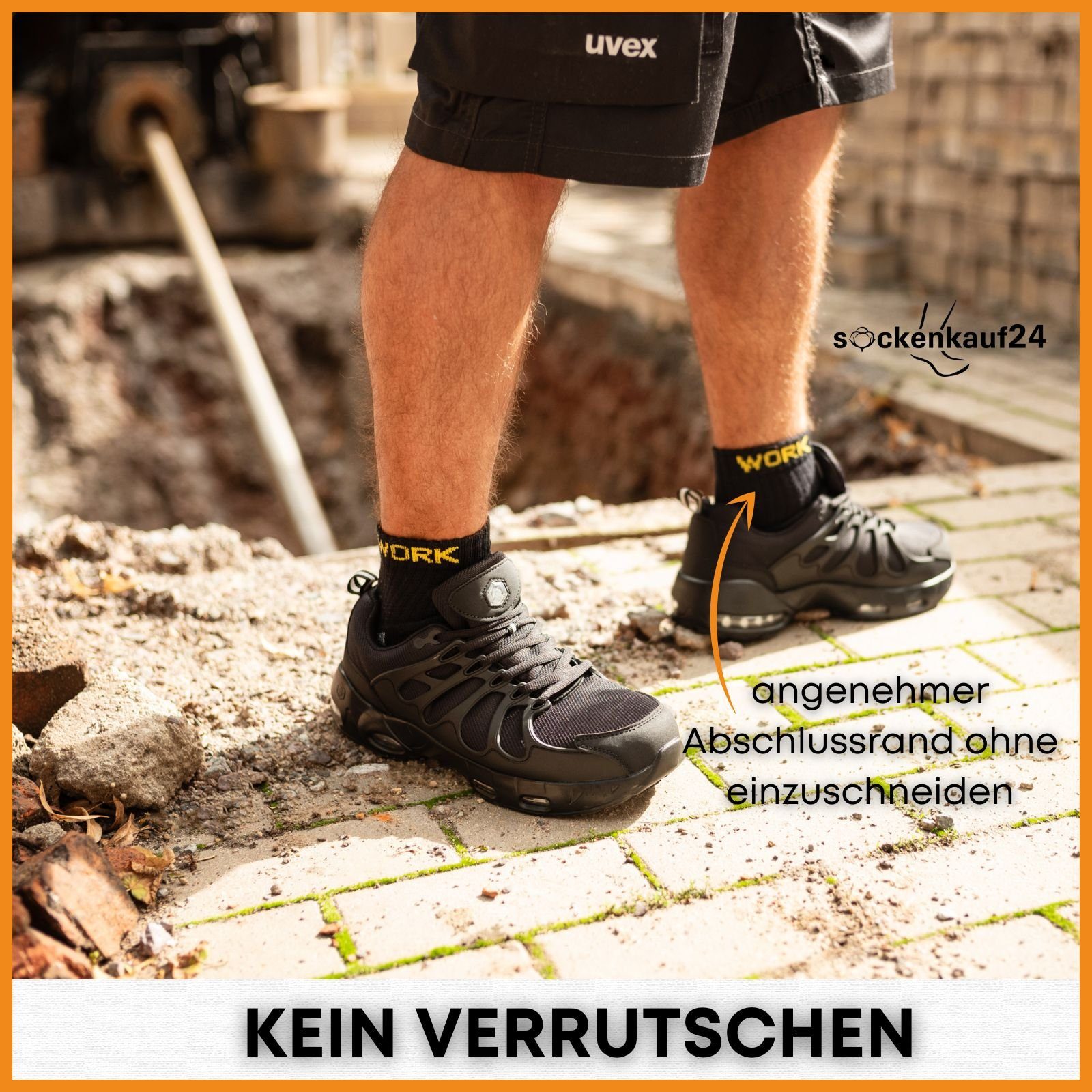 sockenkauf24 Arbeitssocken Herren Kurzsocken WORK kurze Arbeits Socken atmungsaktiv (10-Paar) Vollfrottee verstärkt – Bild 5 von 5