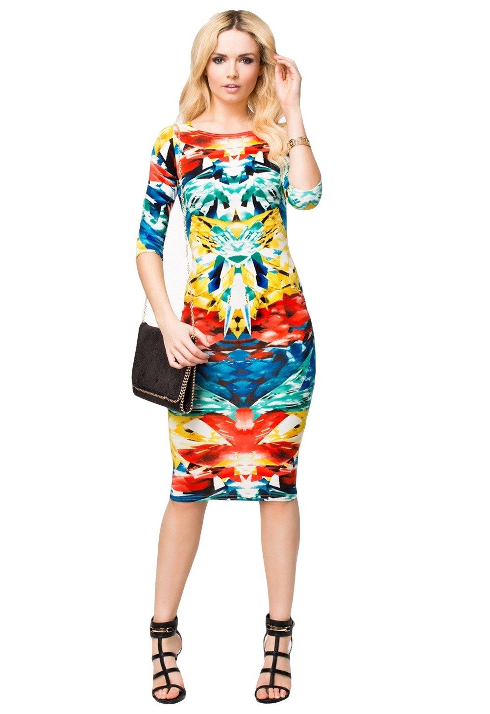 Midikleid John Zack Regenbogen-Midikleid M