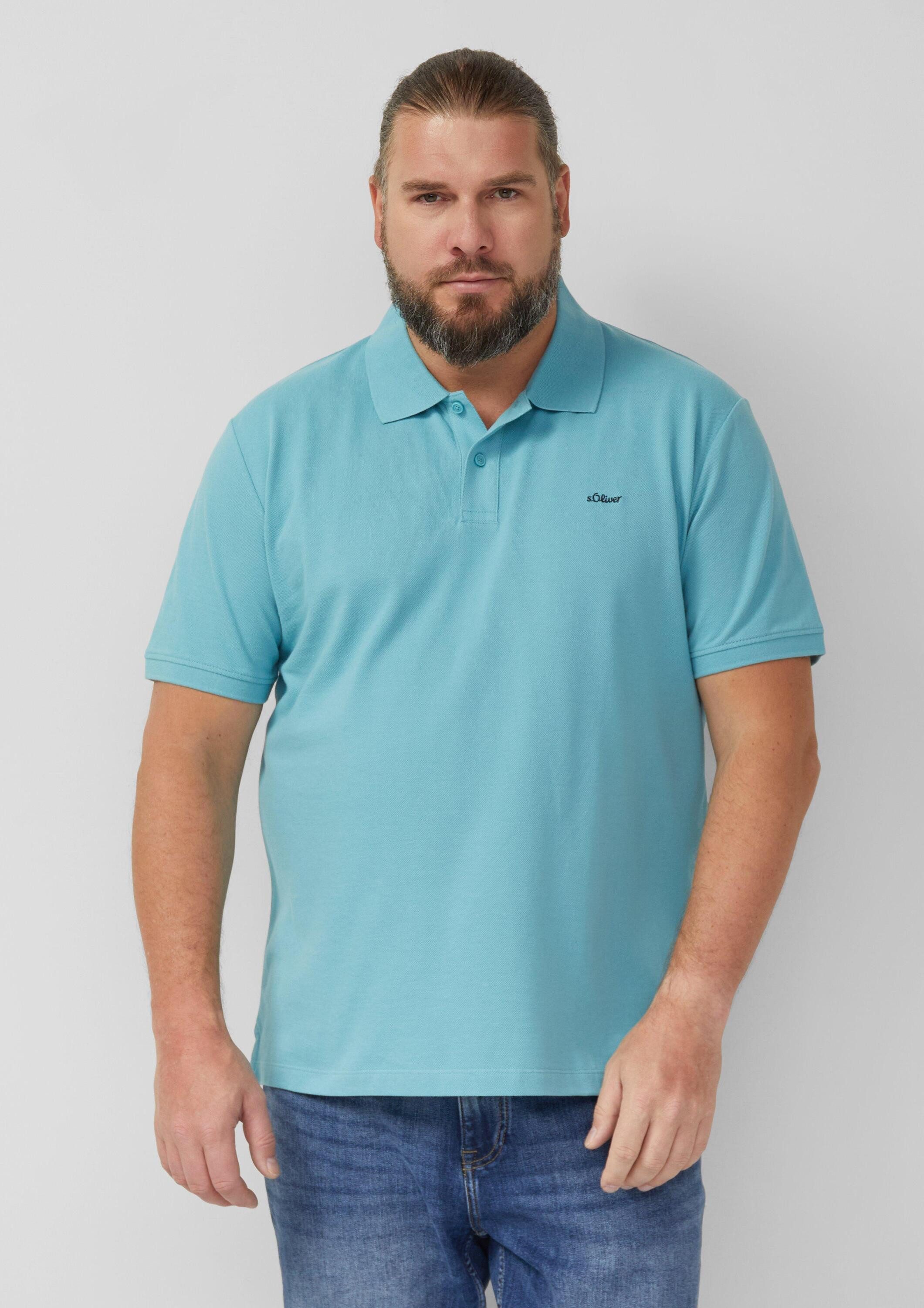 s.Oliver Kurzarmshirt Polo-Shirt Poloshirt aus Baumwollpiqué