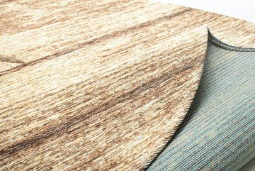 Teppich Keitum 009, Sansibar, rund, Höhe: 3 mm, Flachgewebe, Motiv Holzdielen & gekreuzte Säbel