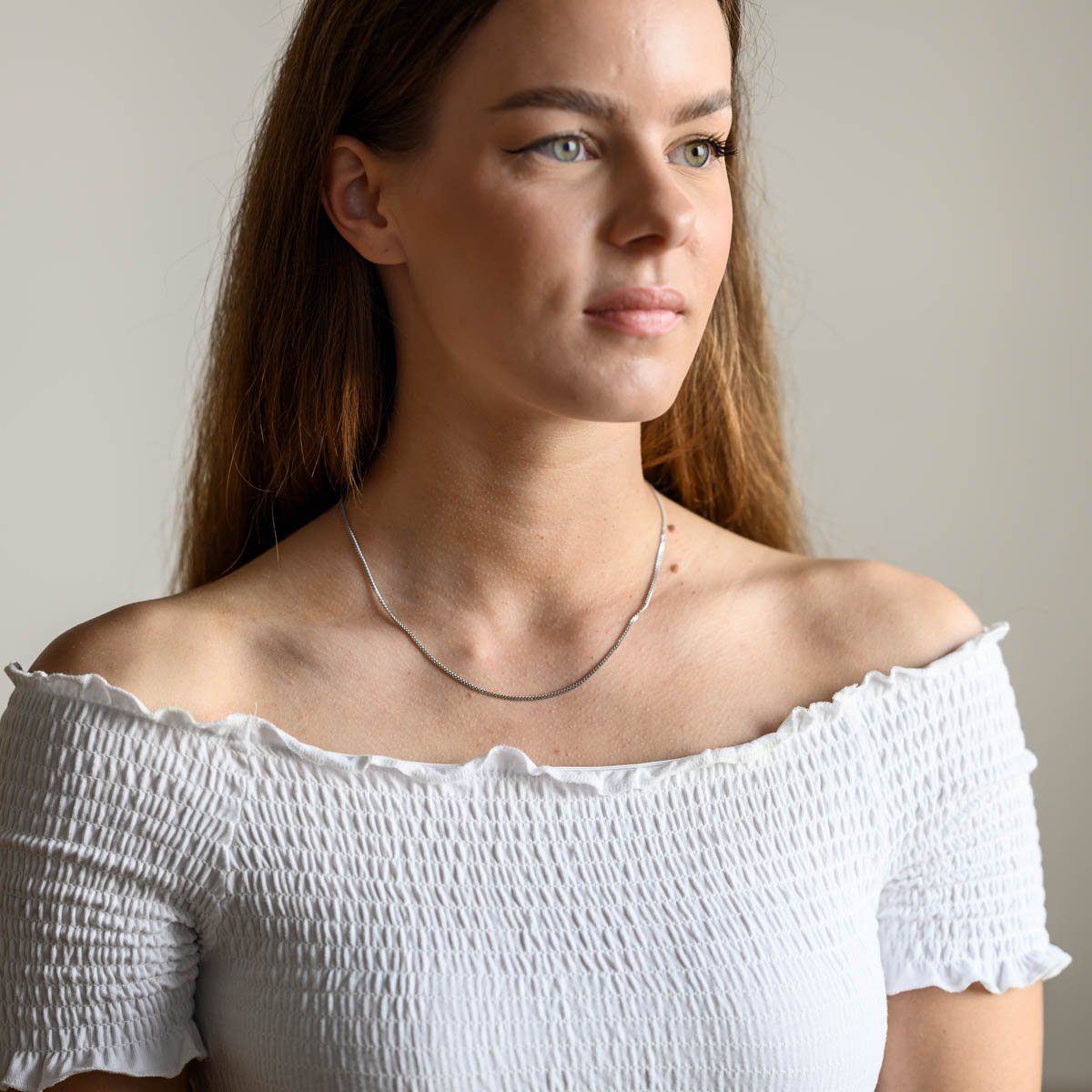 Materia Kette ohne Anhänger Panzerkette 1,7mm breit rhodiniert K78, aus 925 günstig online kaufen