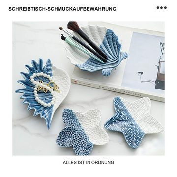 Daisred Schmuckkassette 2 Stück Seestern-Schmuckschale Keramik Ringschale, Ringhalter (2 St), Schmuckteller Deko