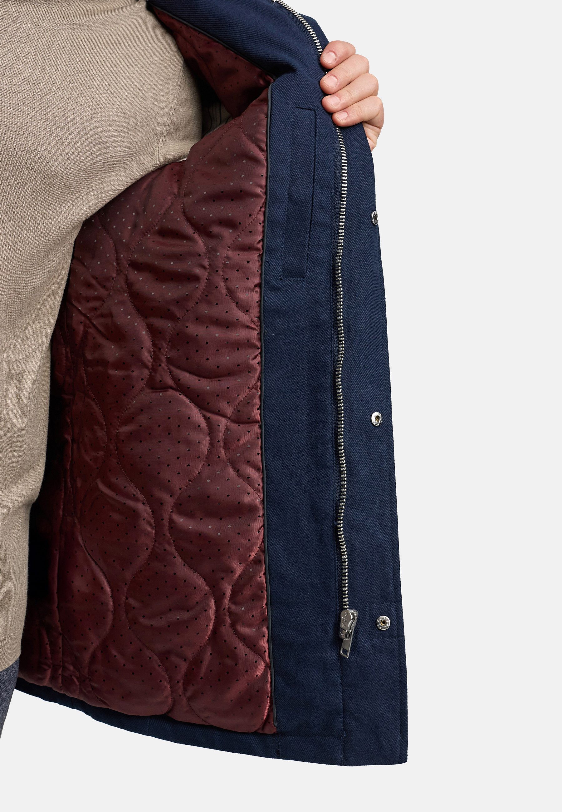 Jeff Sommerjacke Herren JFAntoine Wintermantel Herrenmantel aus strapazierfähigem Baumwoll-Twill mit Stehkragen