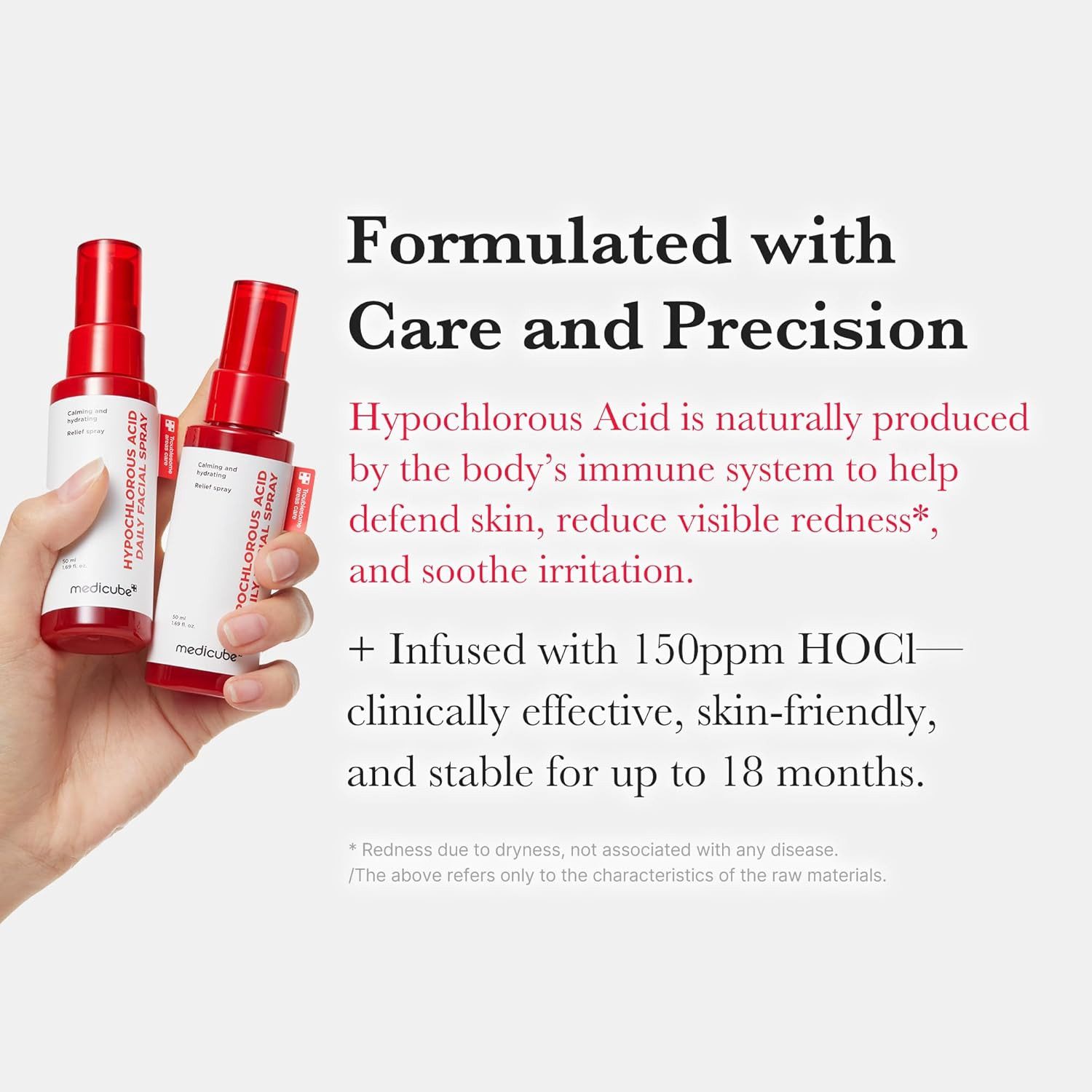 Medicube Tagescreme Hypochlorous Acid Daily Facial Spray Mini 50 ml, K-Beauty Klärt, beruhigt und erfrischt die Haut –, ideal für gereizte und unreine Haut