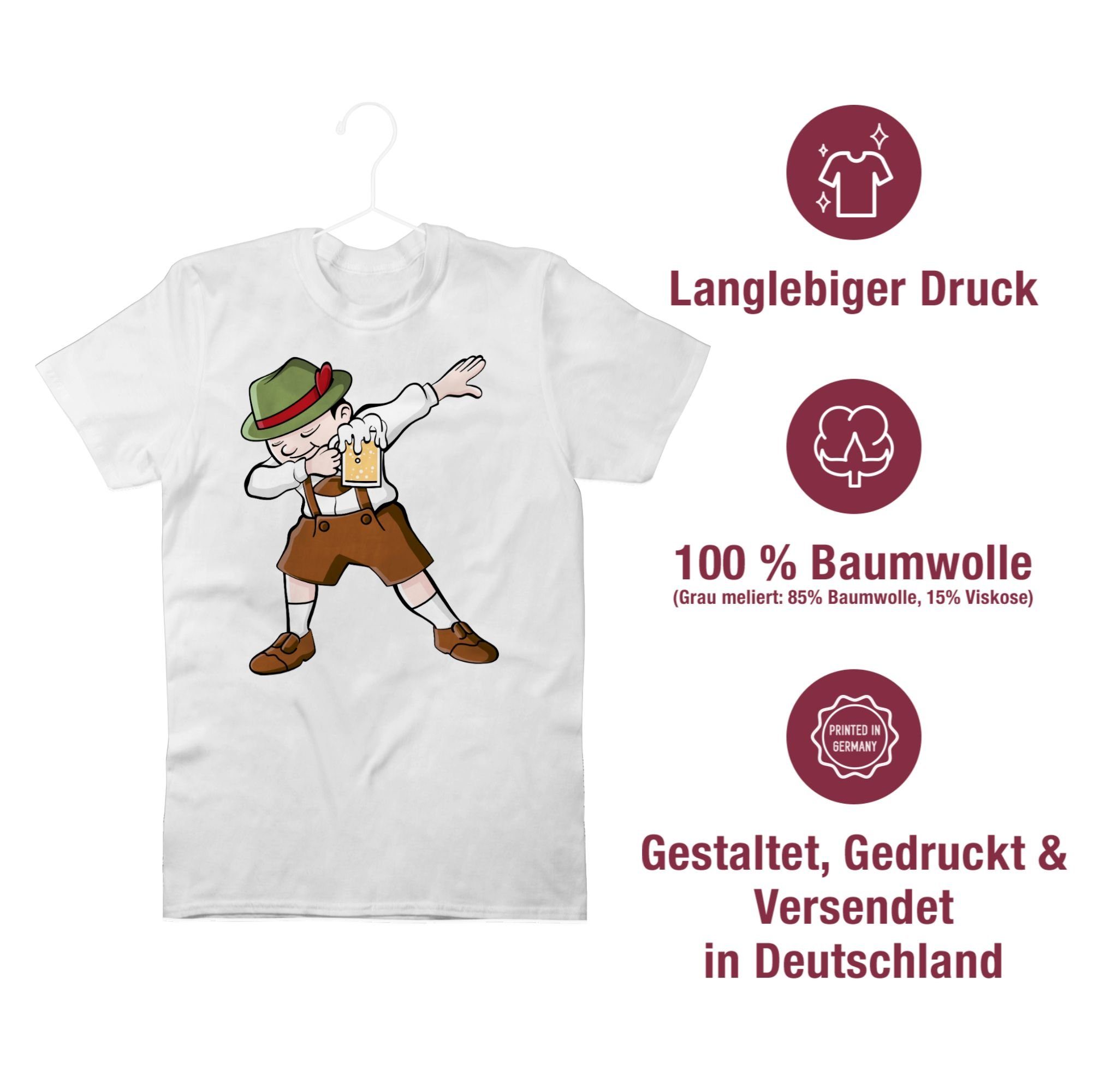 Shirtracer T-Shirt Dabbing Bayern Lederhosen Mode für Oktoberfest Herren