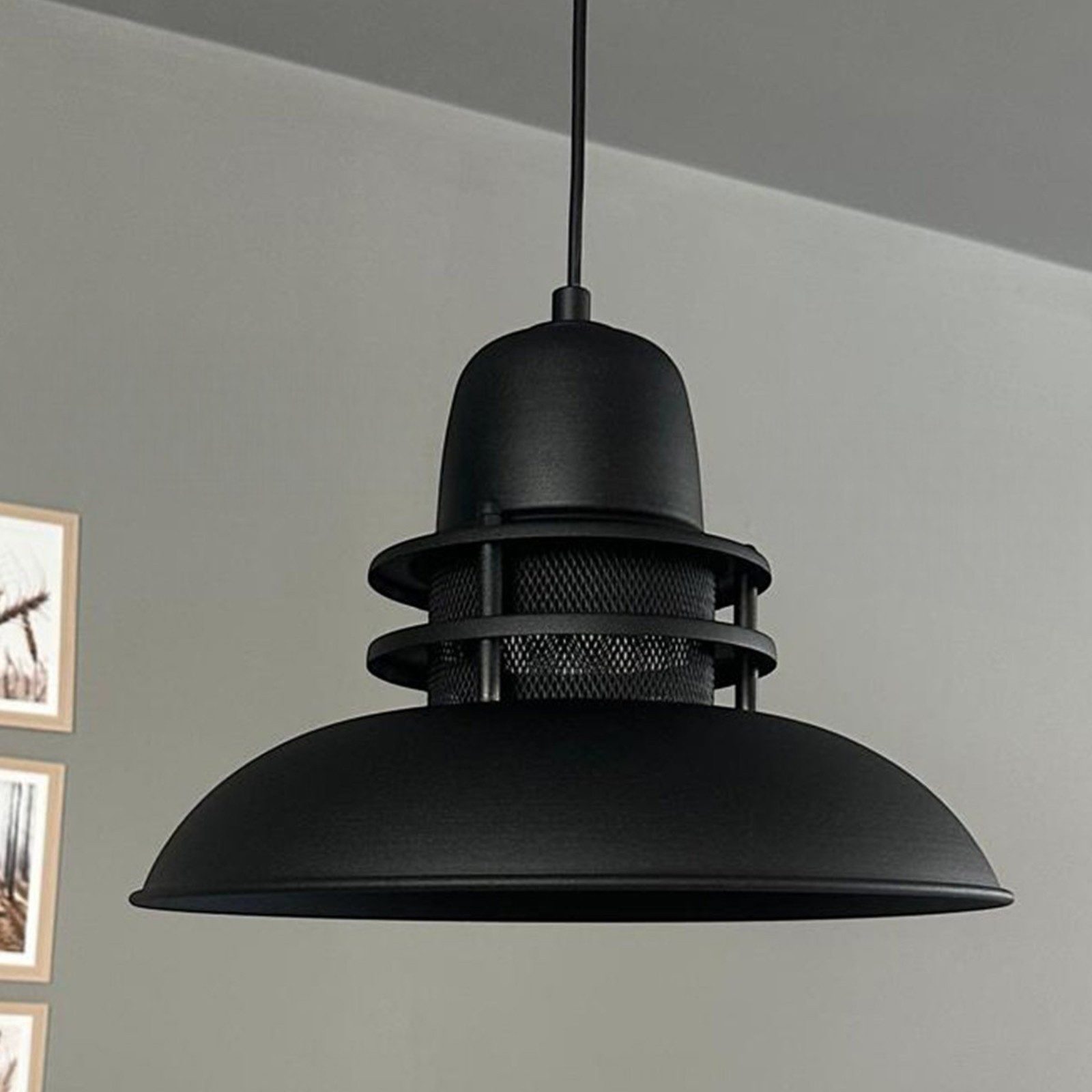 Bamyum Pendelleuchte Bamyum Hängelampe Metall Ø34 cm E27 Retro Lampe, ohne Leuchtmittel – Bild 4 von 5