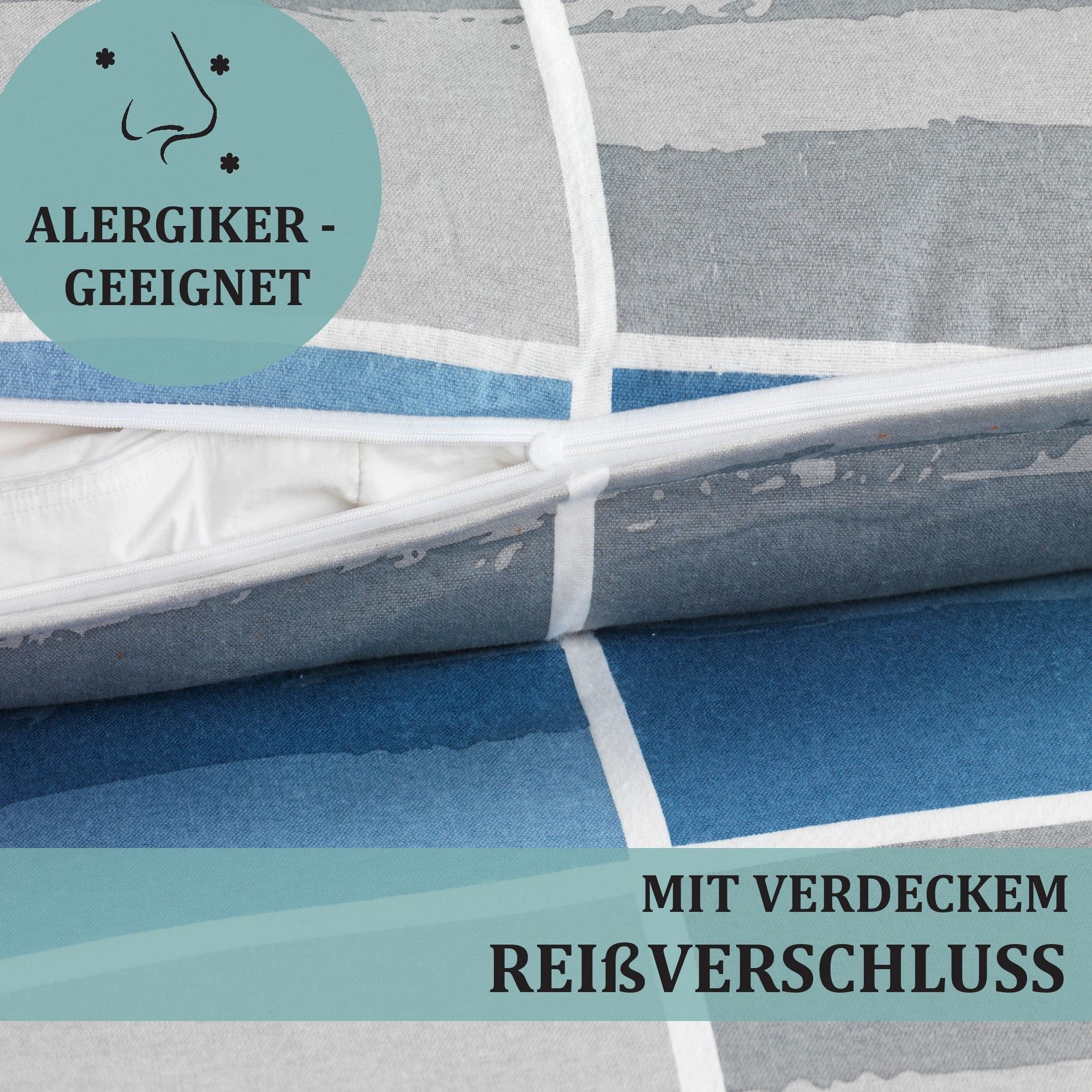 Malika Bettwäsche Baumwolle weiche Bettwäsche für gemütliche Nächte, Baumwolle, 2 teilig, Für Allergiker geeignet, pflegeleicht, angenehm weicher Stoff – Bild 5 von 5