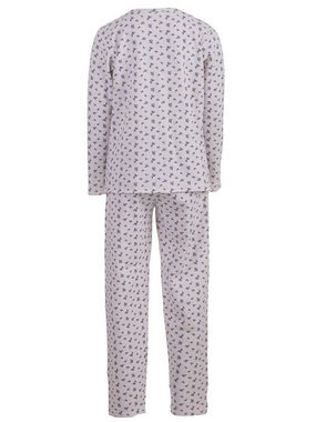 zeitlos Schlafanzug Pyjama Set Thermo - Blumen blau