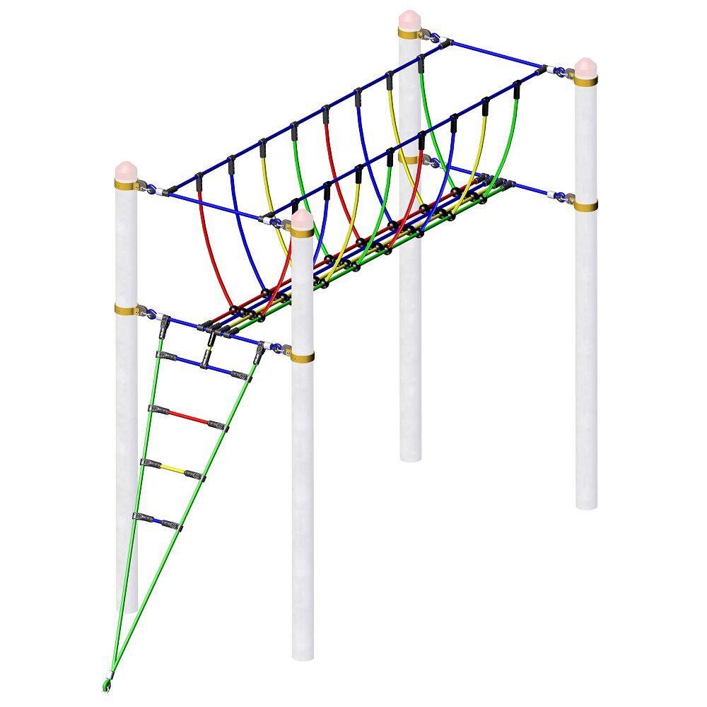 Klettergerüst Vario-Kletterpark Einzelelement Seilbrücke
