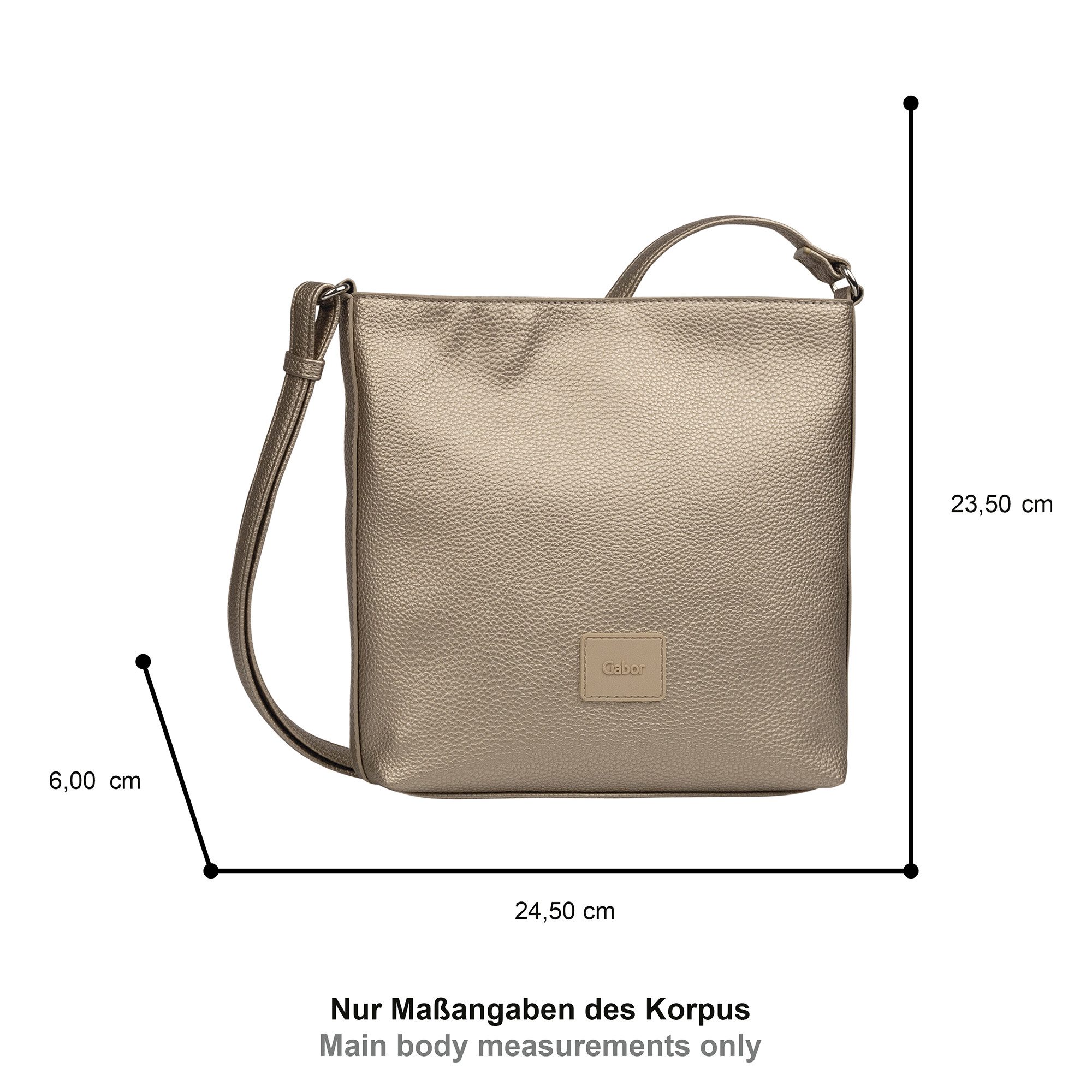 Gabor Umhängetasche Elfie, Damen Schultertasche, Handtasche mit Logo-Aufnäher