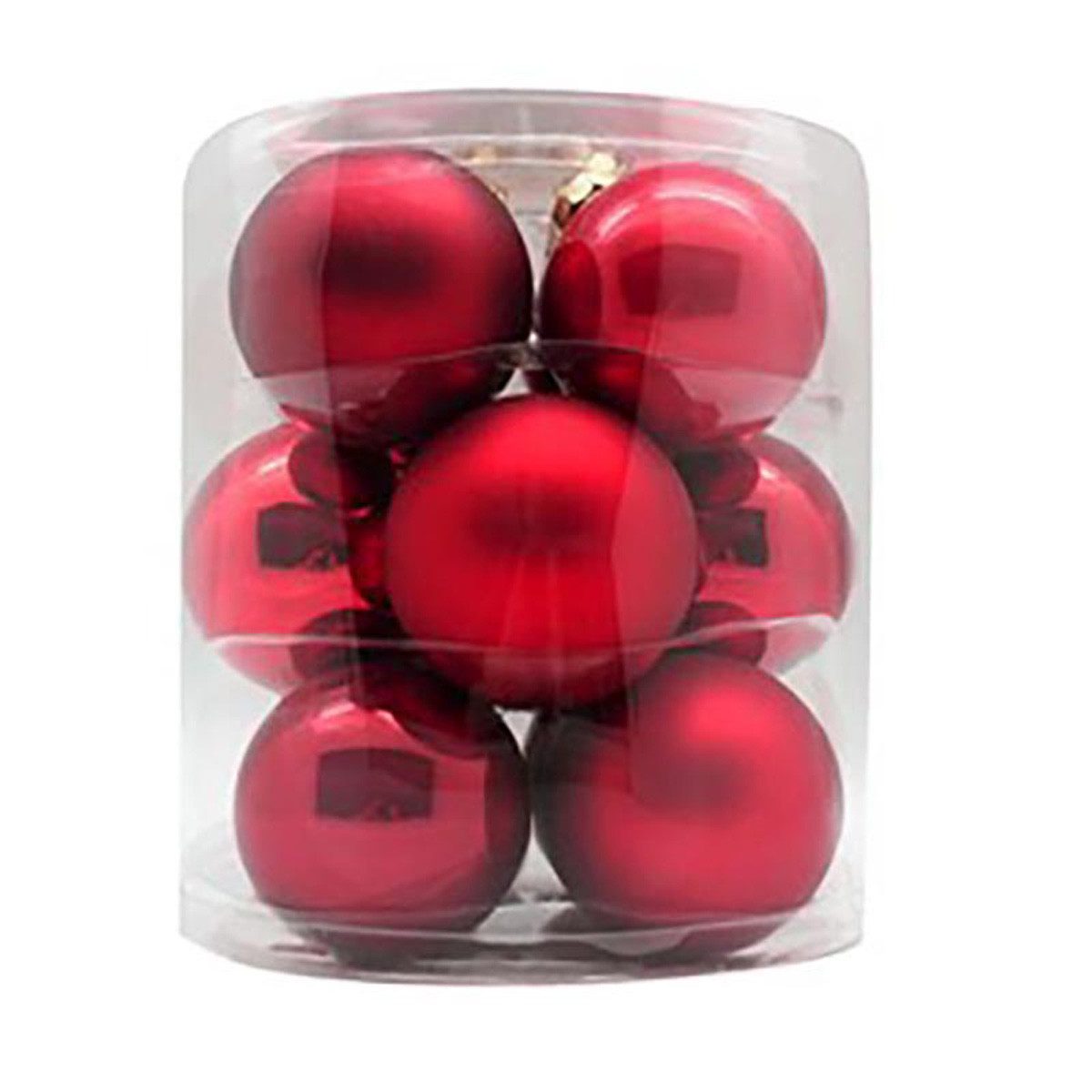 feiermeier Weihnachtsbaumkugel Weihnachtskugeln Ruby Red, Ø 8 cm, 9 Stück, Gla