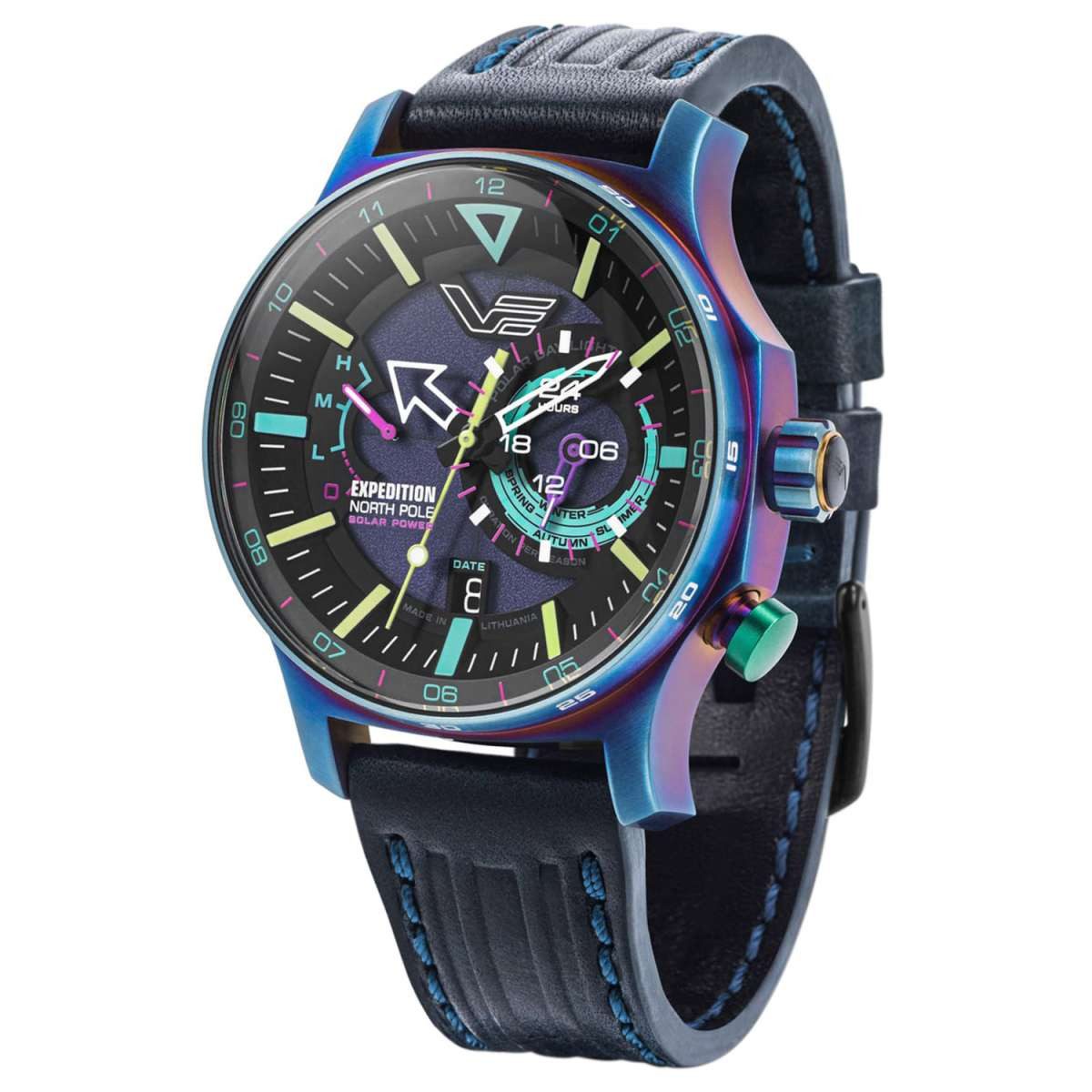 Vostok Europe Solaruhr VS57-595D737, Herrenuhr Solar Polar Light Leuchtend