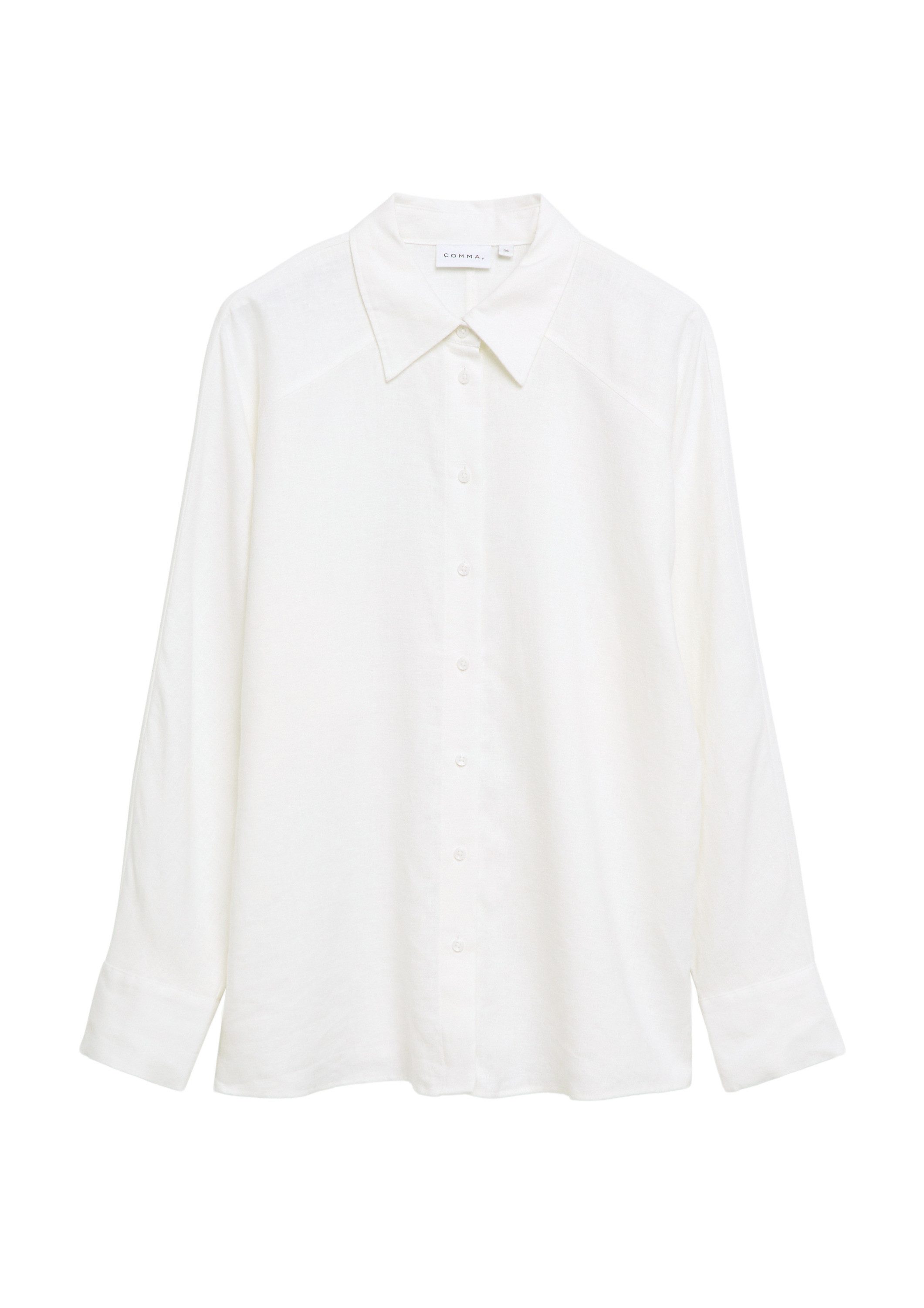 comma Langarmbluse Bluse Bluse aus Leinenmix mit Fledermausärmeln
