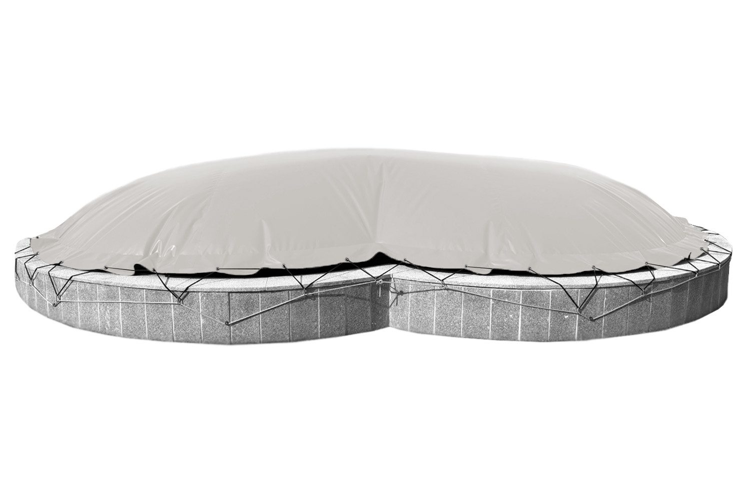 AirDeluxe Pool-Abdeckplane Aufblasbare achtform Poolabdeckung Poolplane, aus LKW Plane 680 g/m² (1360g/m)