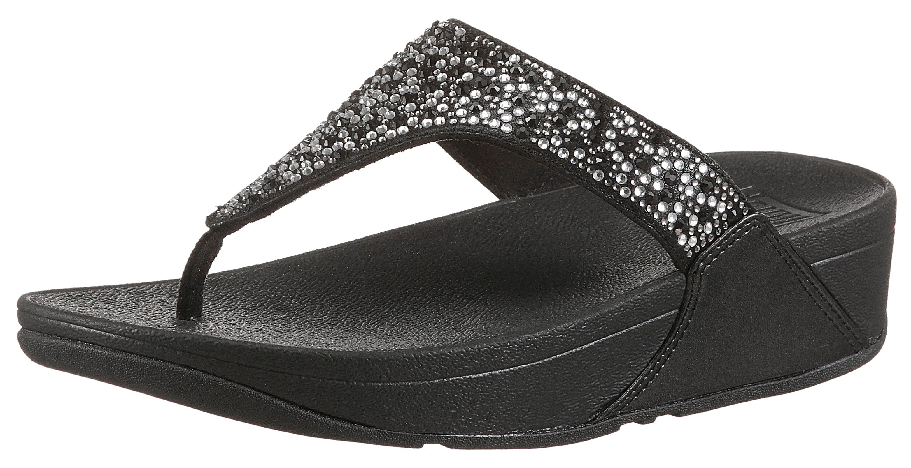Fitflop LULU CRYSTAL Zehentrenner, Sandale, Pantolette mit Schmucksteine günstig online kaufen