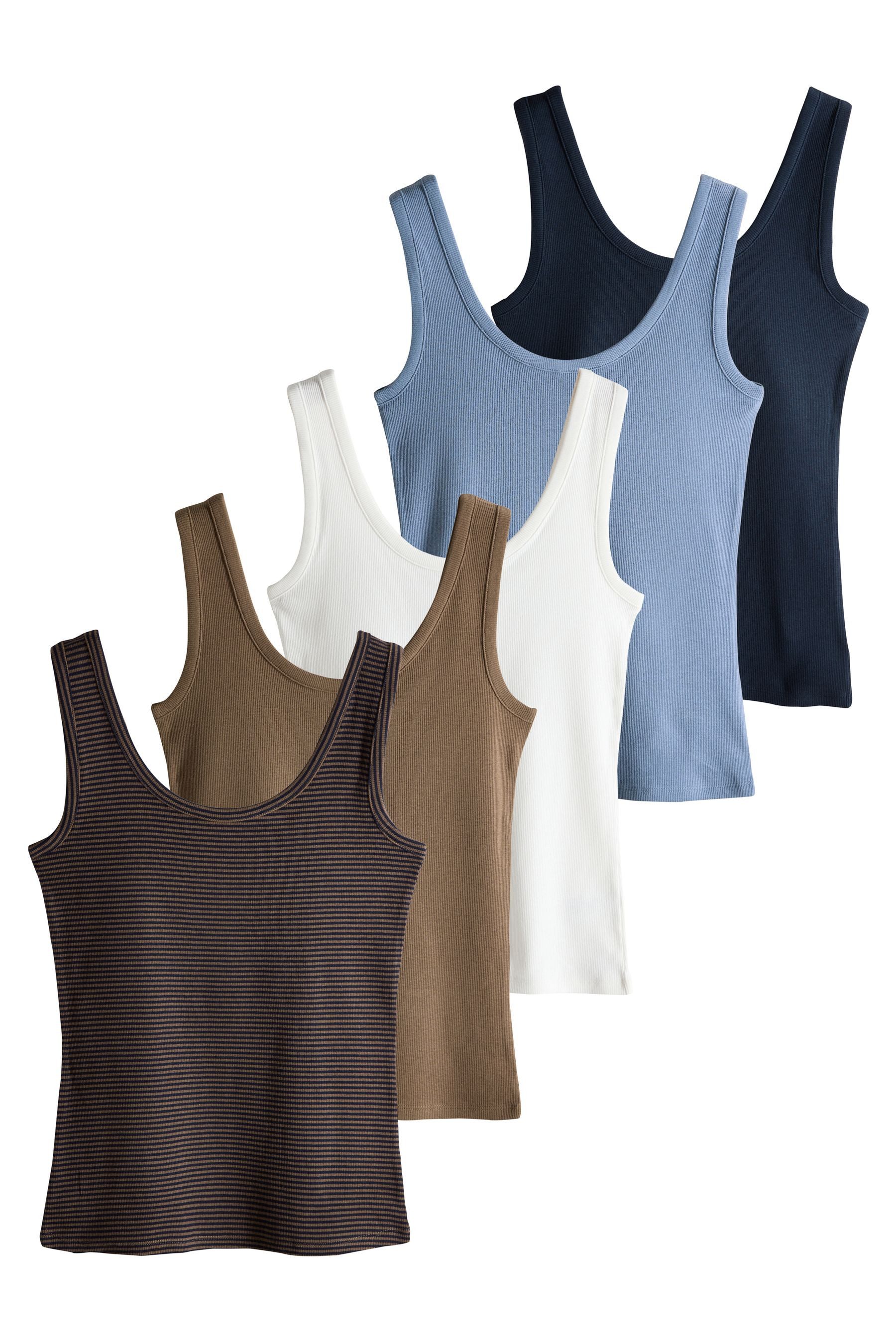 Trägertop 5er-Pack The Set Trägertops mit U-Ausschnitt
