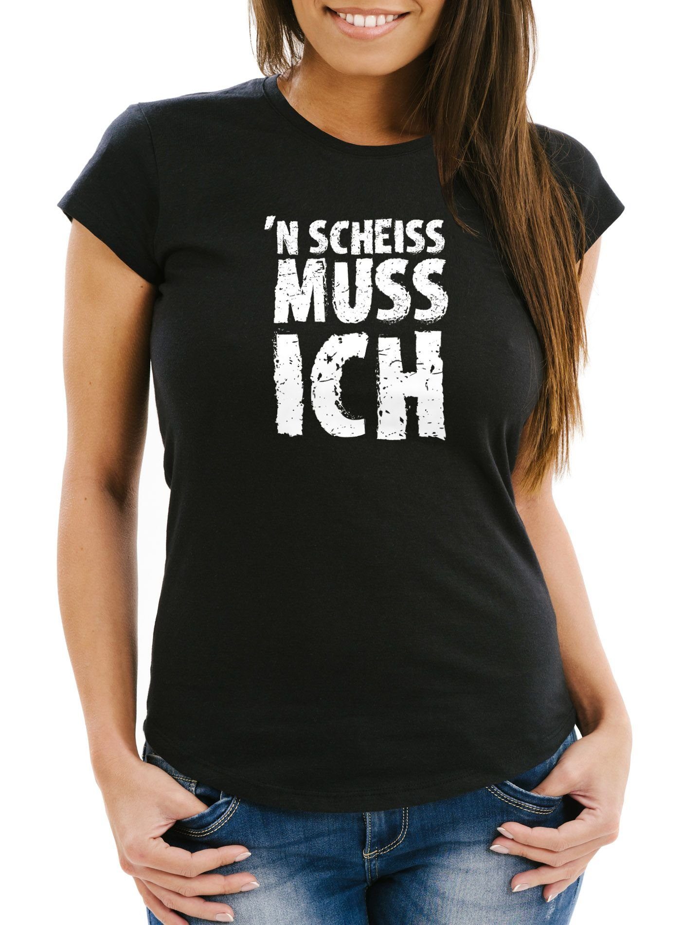 MoonWorks Print-Shirt Damen T-Shirt Einen Scheiß günstig online kaufen