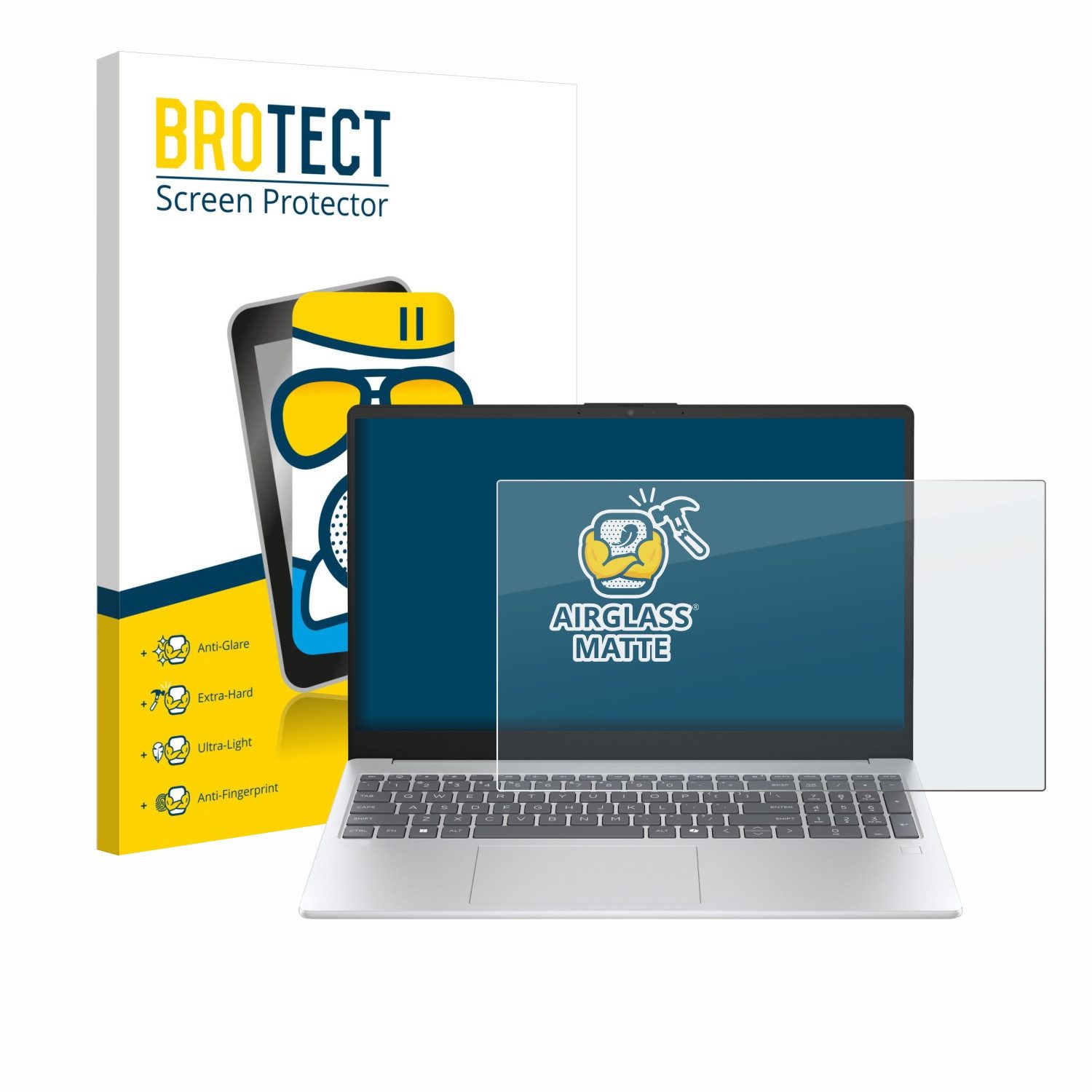 BROTECT Displayschutzglas Folie für HP OmniBook 3 14 14-ha0087nr, Schutzfolie Glas Panzer Display Schutz matt